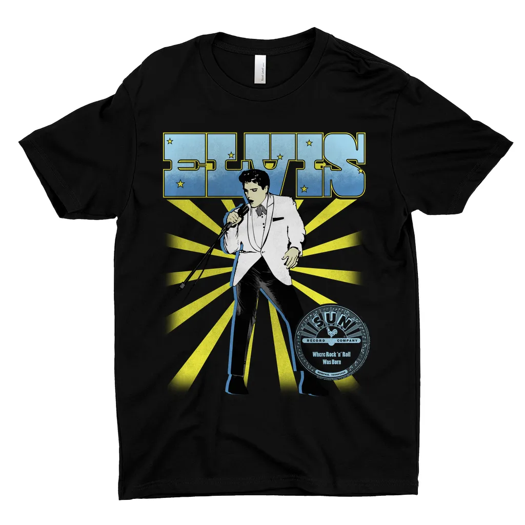 Sun Records T-Shirt | Retro Blue Yellow Burst (Equineop Exclusive) Sun Records Shirt