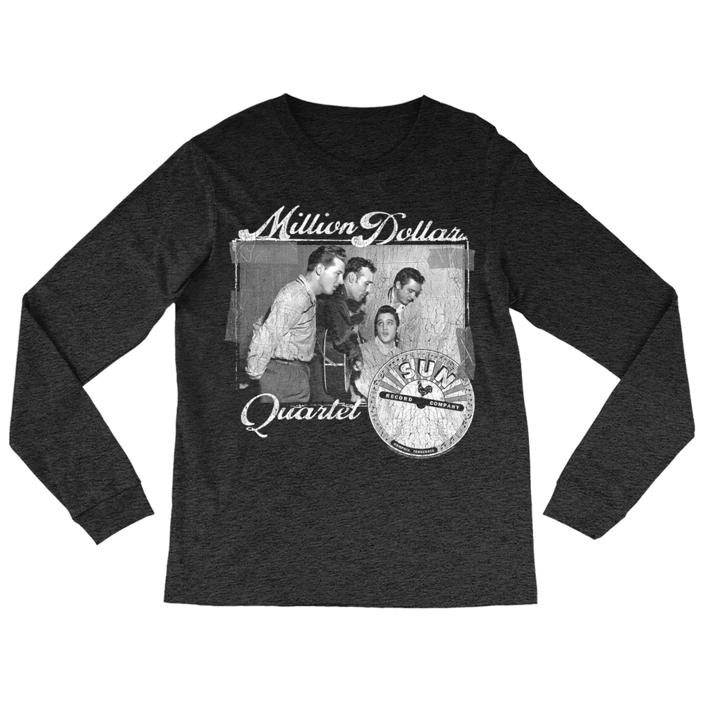 Sun Records Long Sleeve Shirt | White Million Dollar Quartet Image Sun Records Shirt