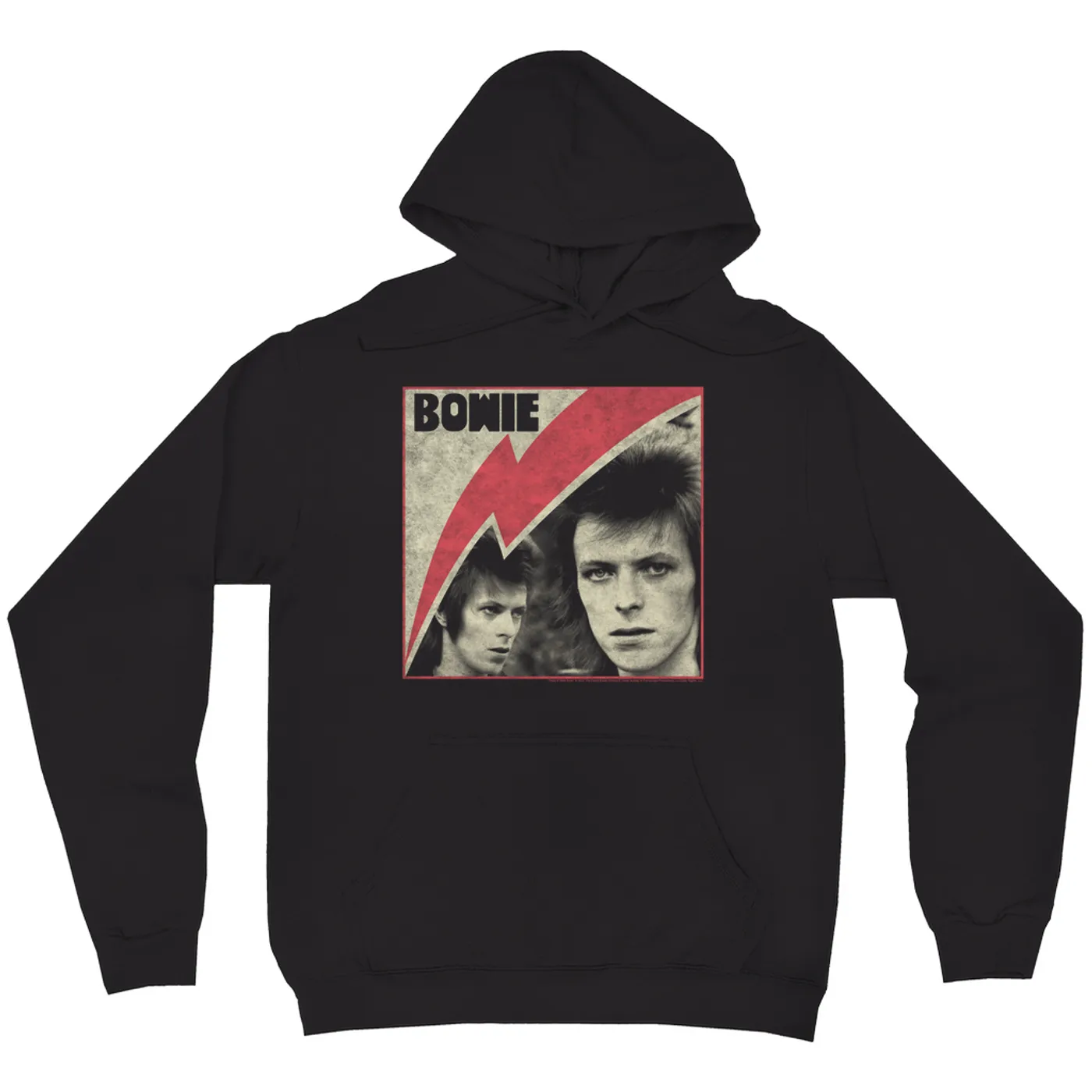 David Bowie Hoodie | Fierce 1972 Collage Distressed (Merchbar Exclusive) David Bowie Hoodie