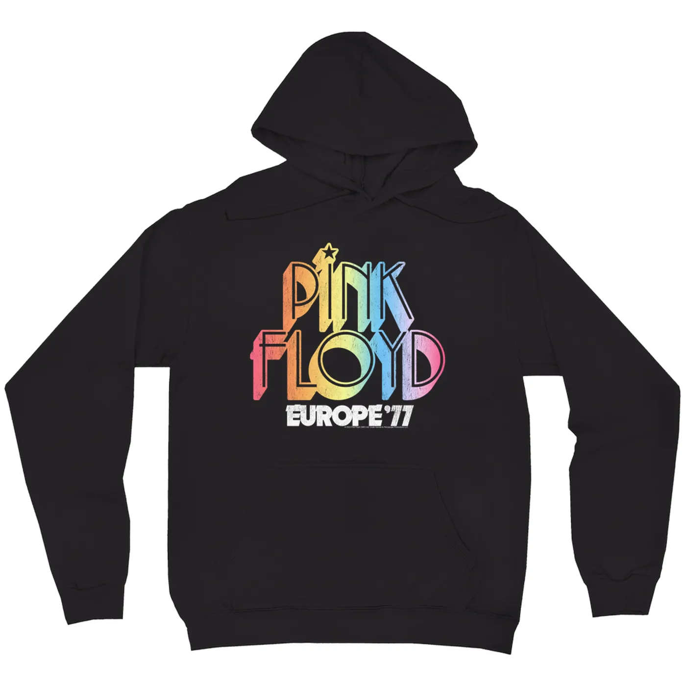 Pink Floyd Hoodie | Europe '77 Rainbow Ombre Tour Distressed Pink Floyd Hoodie