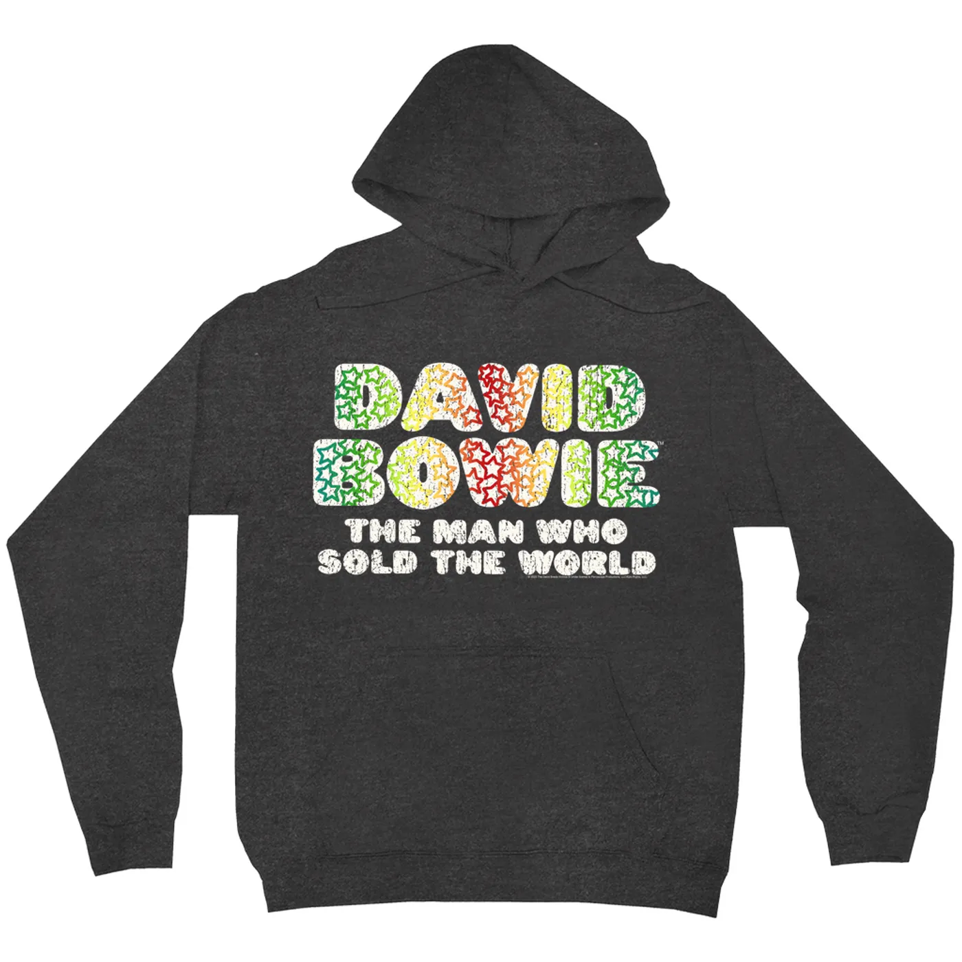 David Bowie Hoodie | Rainbow Funky The Man Who Sold The World Logo Distressed (Merchbar Exclusive) David Bowie Hoodie