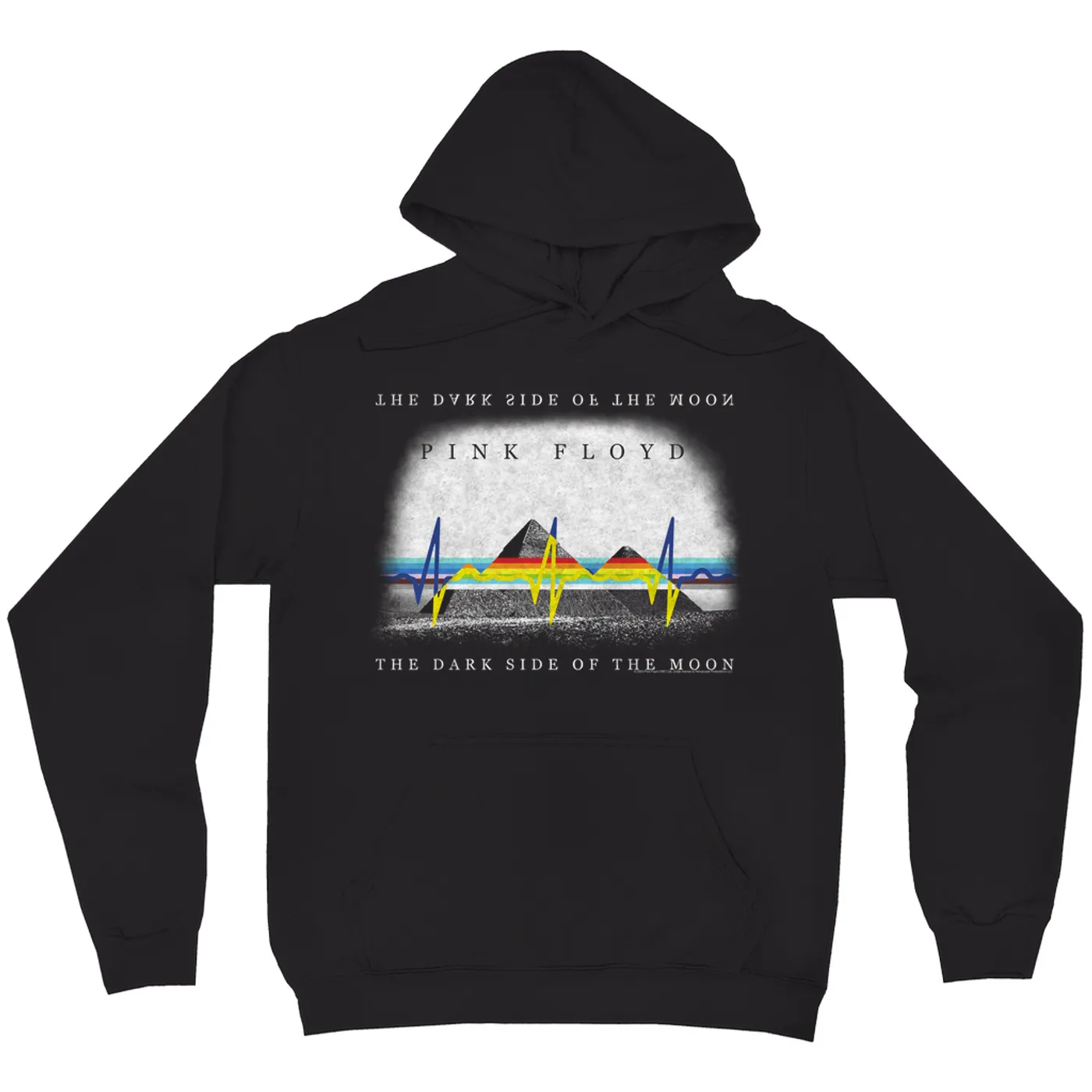 Pink Floyd Hoodie | Dark Side Of The Moon Pyramid Reflection Distressed Pink Floyd Hoodie