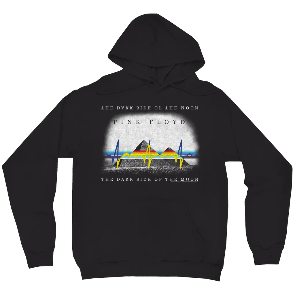 Hoodie | Dark Side Of The Moon Pyramid Reflection Distressed Hoodie