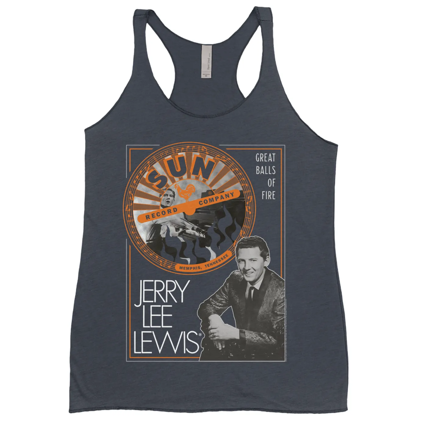 Jerry Lee Lewis Sun Records Ladies' Tank Top | Great Balls of Fire Design Sun Records Shirt