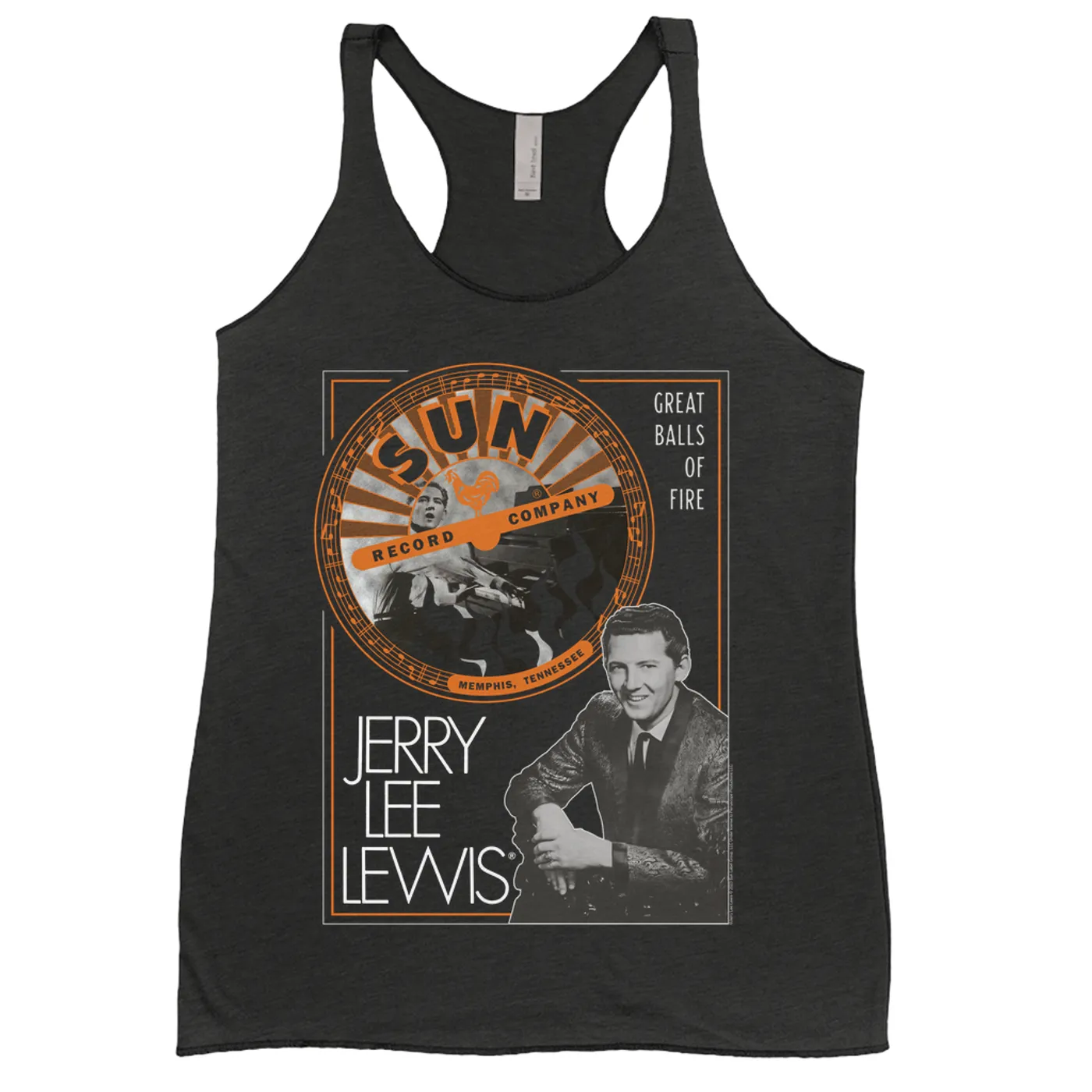 Jerry Lee Lewis Sun Records Ladies' Tank Top | Great Balls of Fire Design Sun Records Shirt
