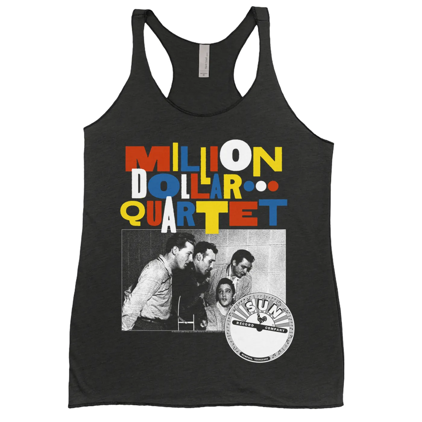 Sun Records Ladies' Tank Top | Primary Color Million Dollar Quartet Image Sun Records Shirt