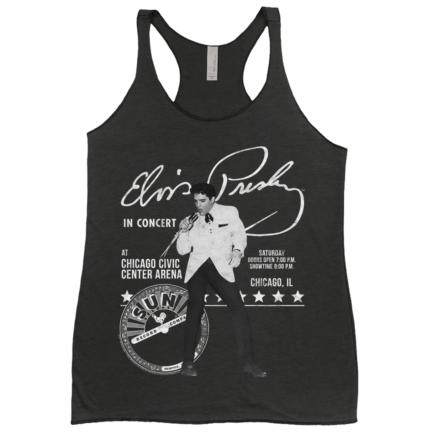 Sun Records Ladies' Tank Top | Elvis Presley Chicago Civic Center Arena Show (Merchbar Exclusive) Sun Records Shirt