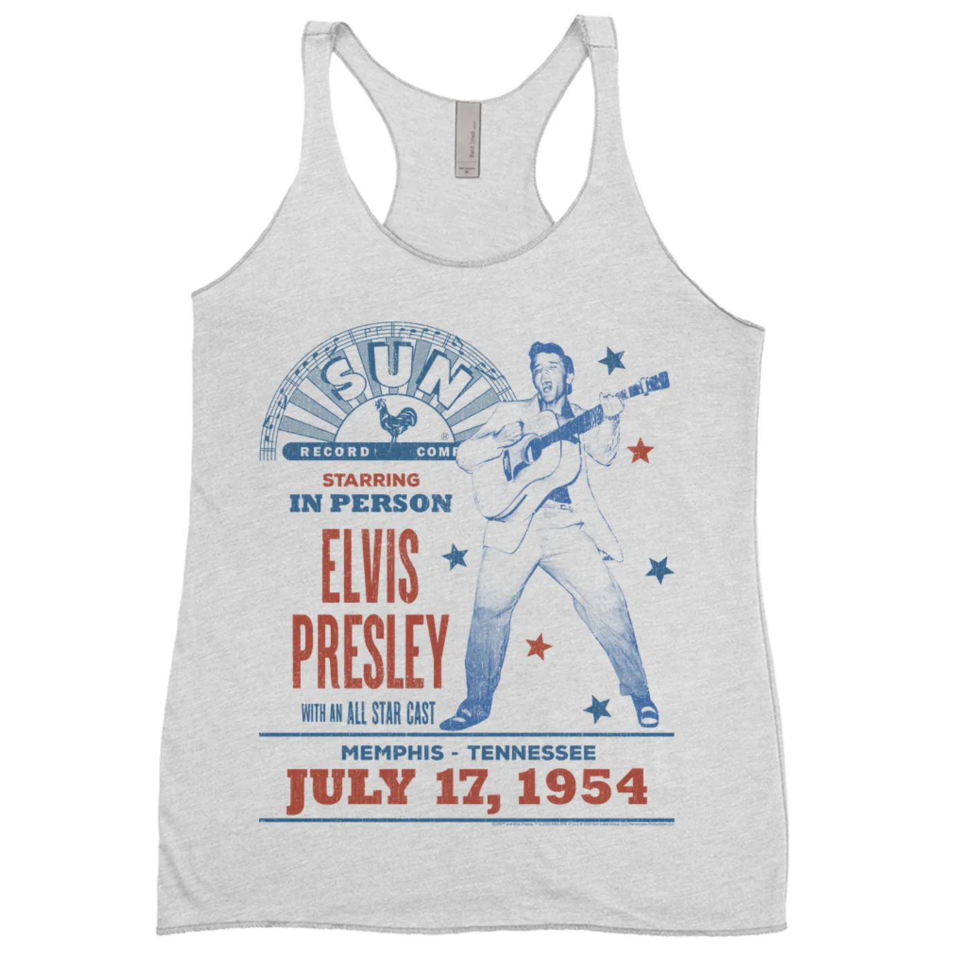 Elvis Presley Sun Records Ladies' Tank Top | Memphis Tennessee July 1954 Concert Sun Records Shirt