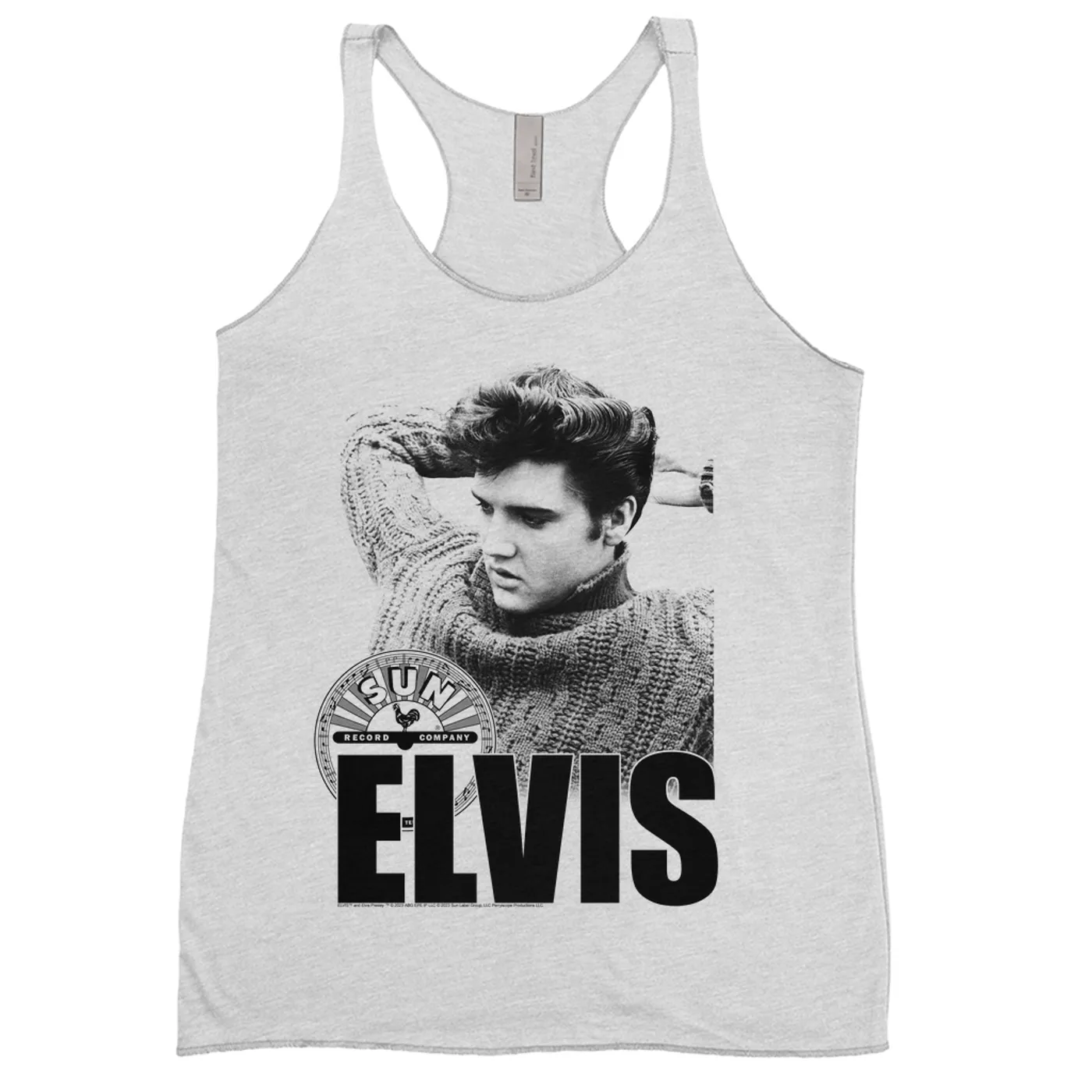 Elvis Presley Sun Records Ladies' Tank Top | Book Cover Photo With Record Label (Merchbar Exclusive) Sun Records Shirt
