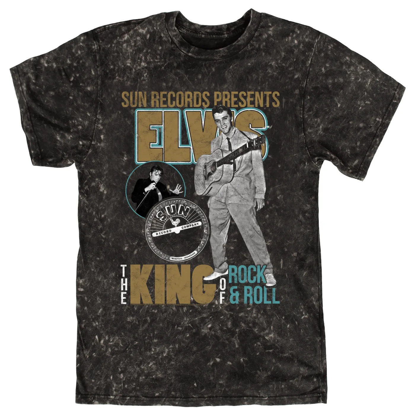 Elvis Presley Sun Records T-shirt | Presenting The King Of Rock n Roll Sun Records Mineral Wash Shirt