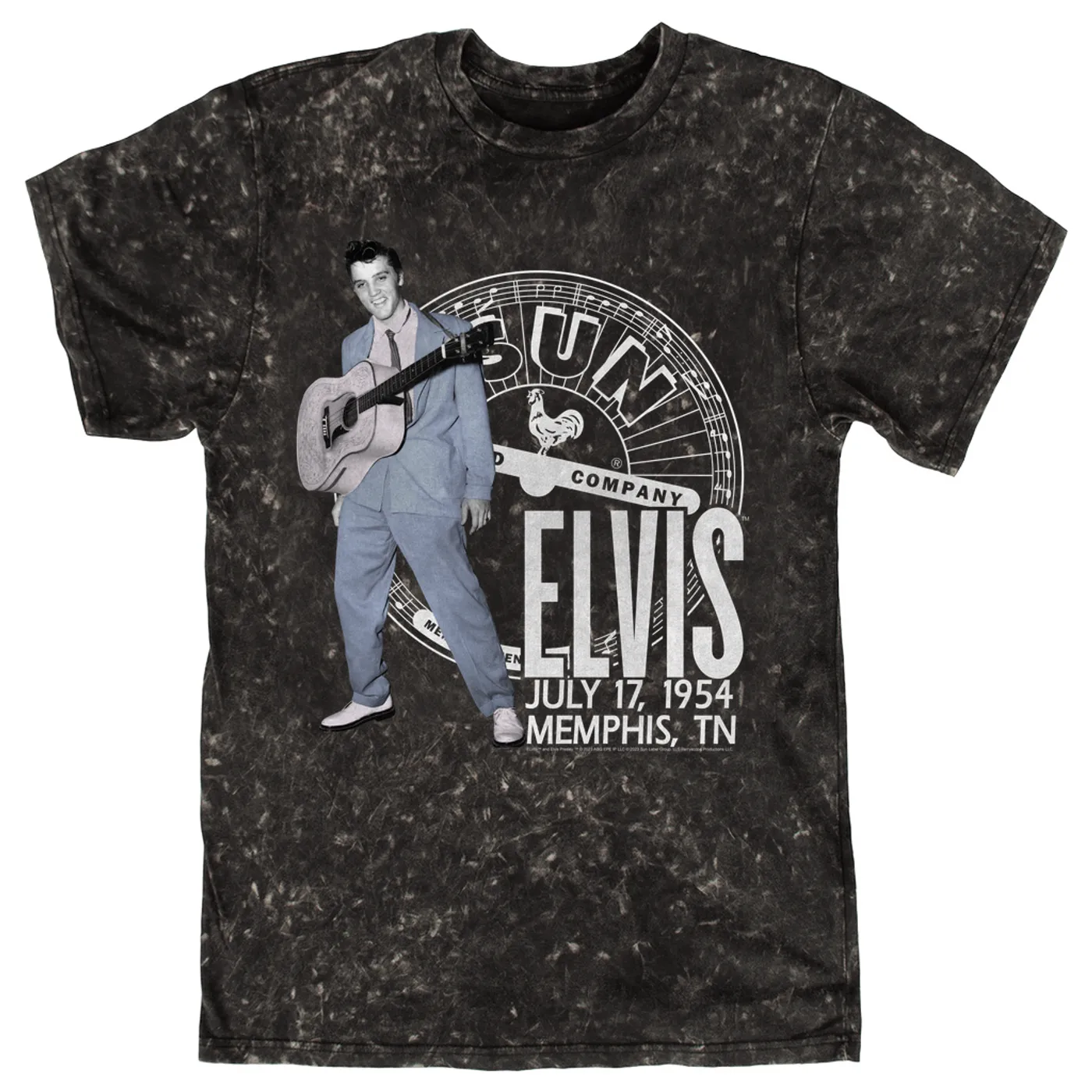 Elvis Presley Sun Records T-shirt | Live In Concert July 1954 Sun Records Mineral Wash Shirt
