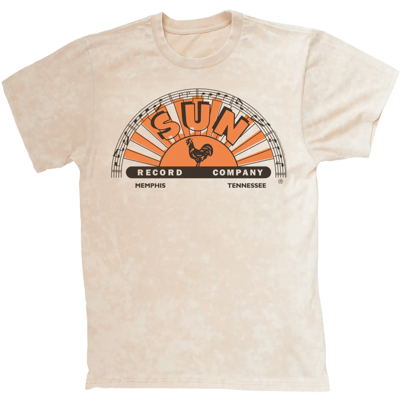 Sun Records T-shirt | Orange Brown Half Logo Sun Records Mineral Wash Shirt