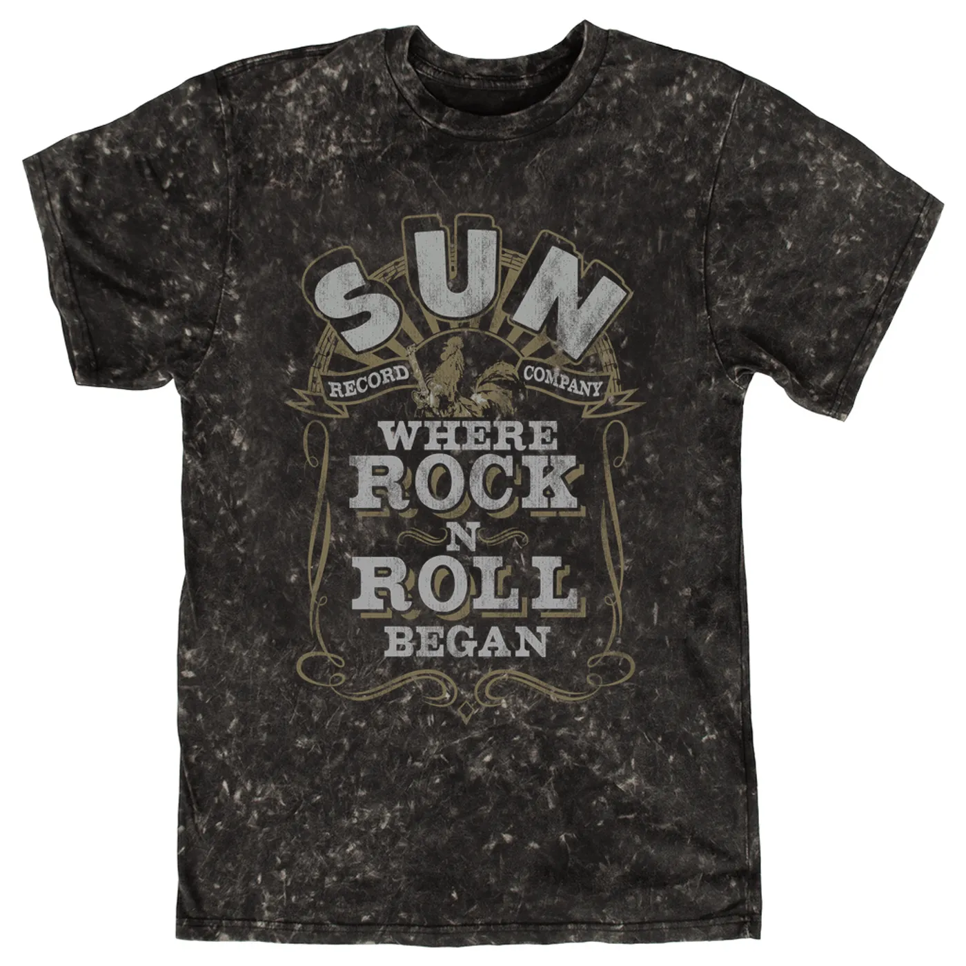 Sun Records T-shirt | Where Rock n Roll Began Filigree Design Distressed Sun Records Mineral Wash Shirt
