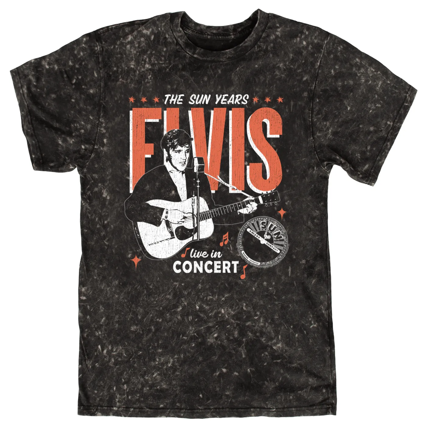 Sun Records T-shirt | Elvis Presley The Sun Years Live In Concert (Merchbar Exclusive) Sun Records Mineral Wash Shirt