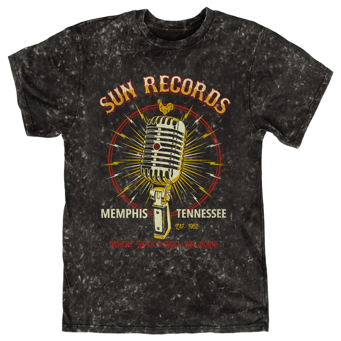 Sun Records T-shirt | Where Rock n Roll Was Born Microphone Image Sun Records Mineral Wash Shirt
