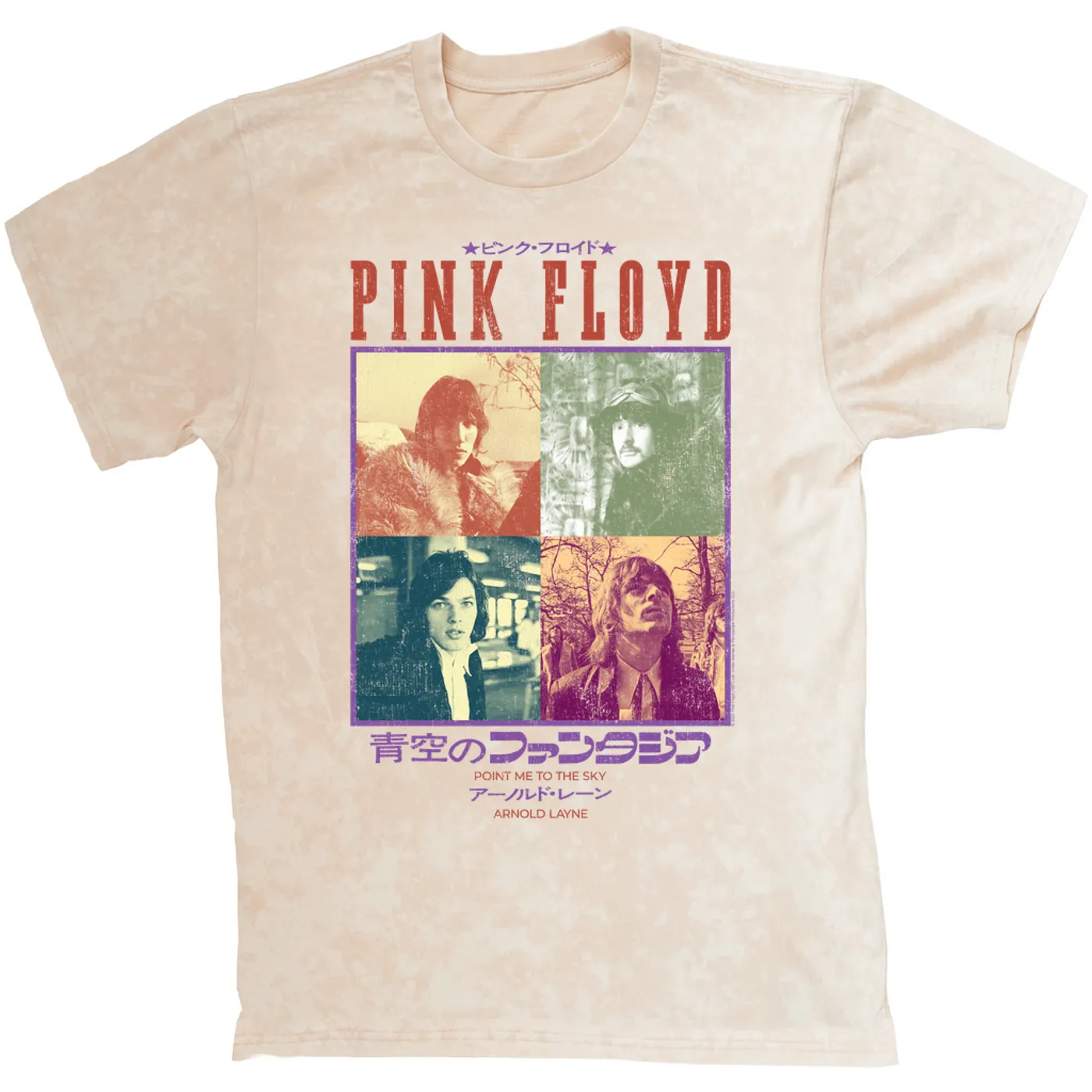 Pink Floyd T-shirt | Point Me To The Sky Asia Distressed (Merchbar Exclusive) Pink Floyd Mineral Wash Shirt