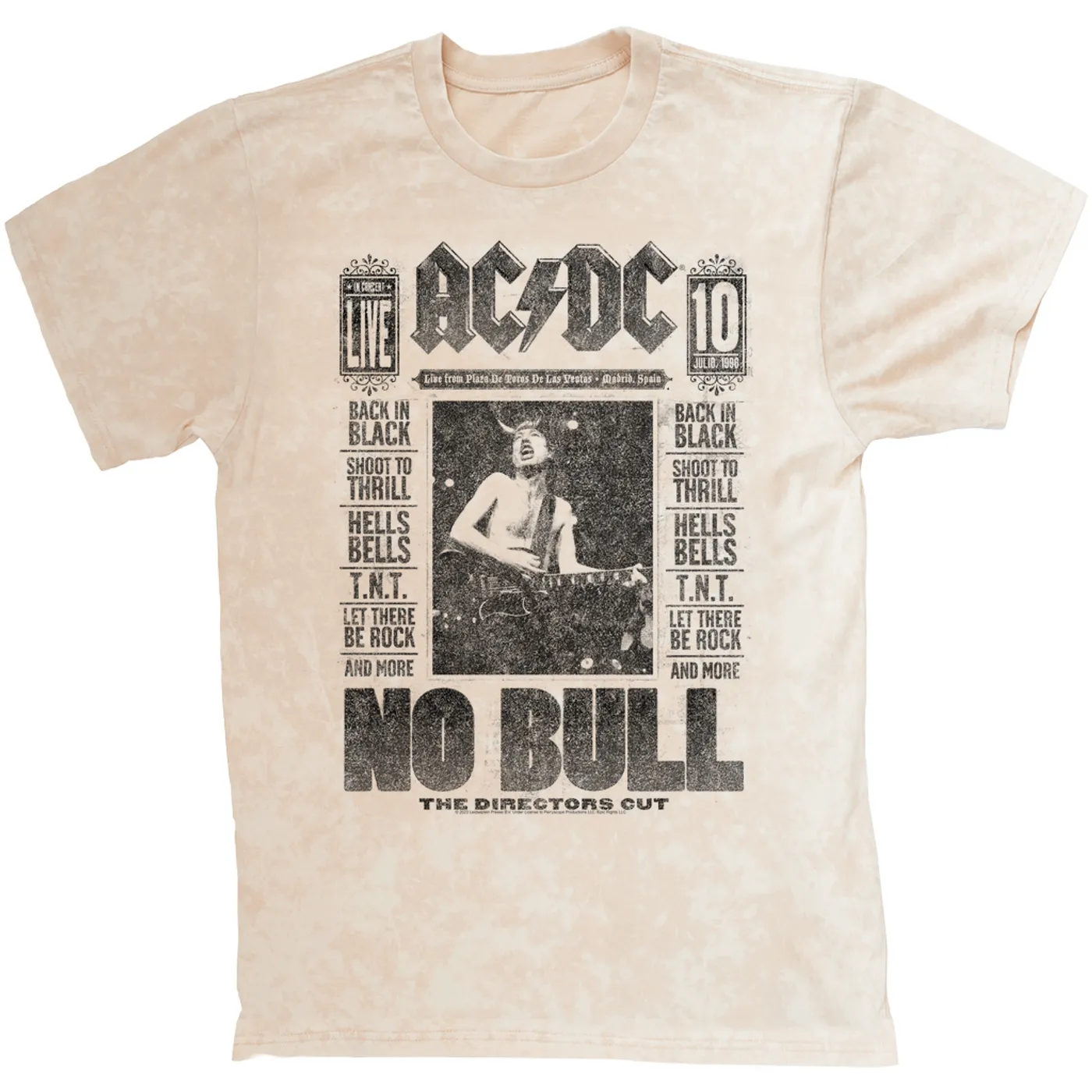 AC/DC T-shirt | No Bull Album Cover Design Distressed (Merchbar Exclusive) ACDC Mineral Wash Shirt