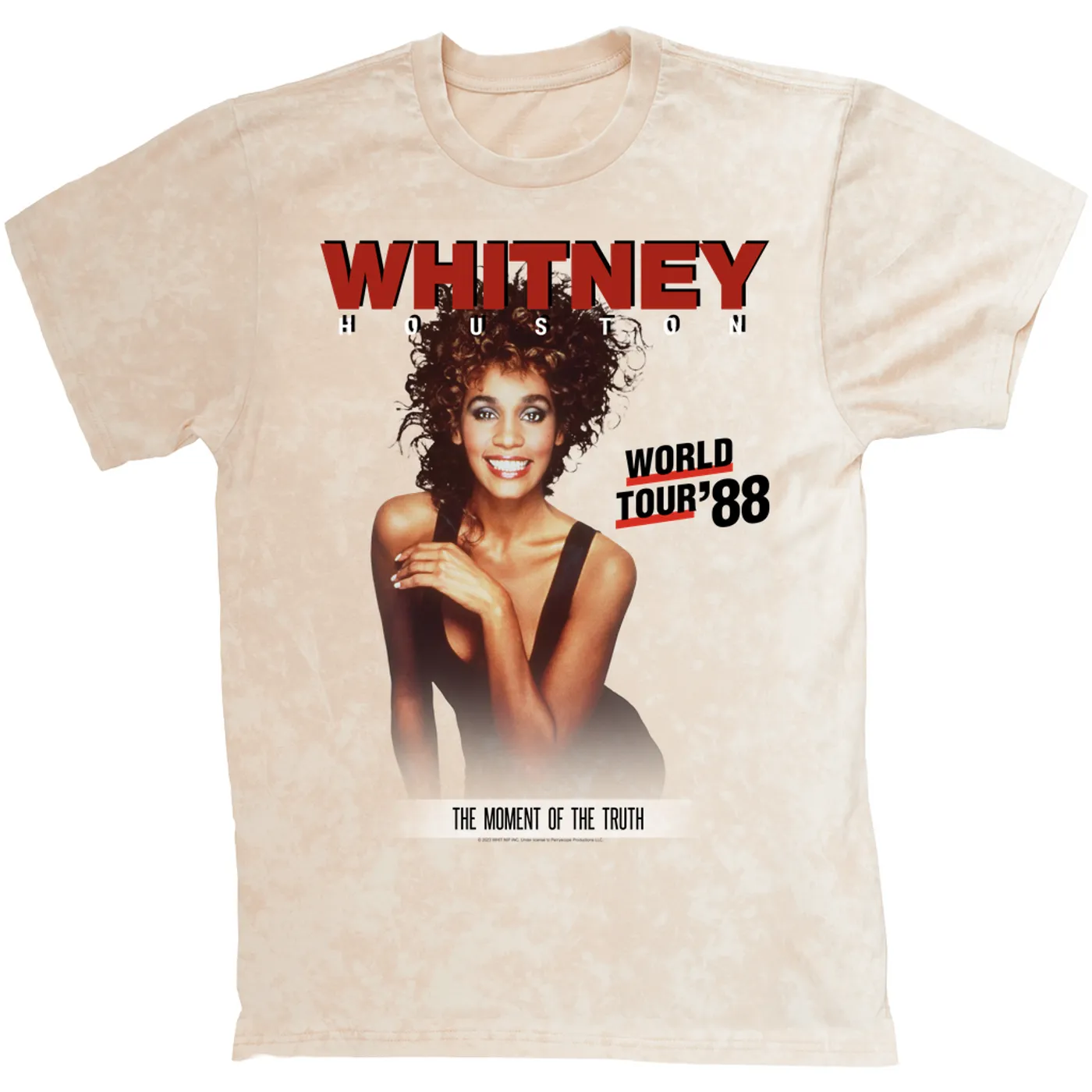 Whitney Houston T-shirt | 1988 World Tour Poster Image (Merchbar Exclusive) Whitney Houston Mineral Wash Shirt