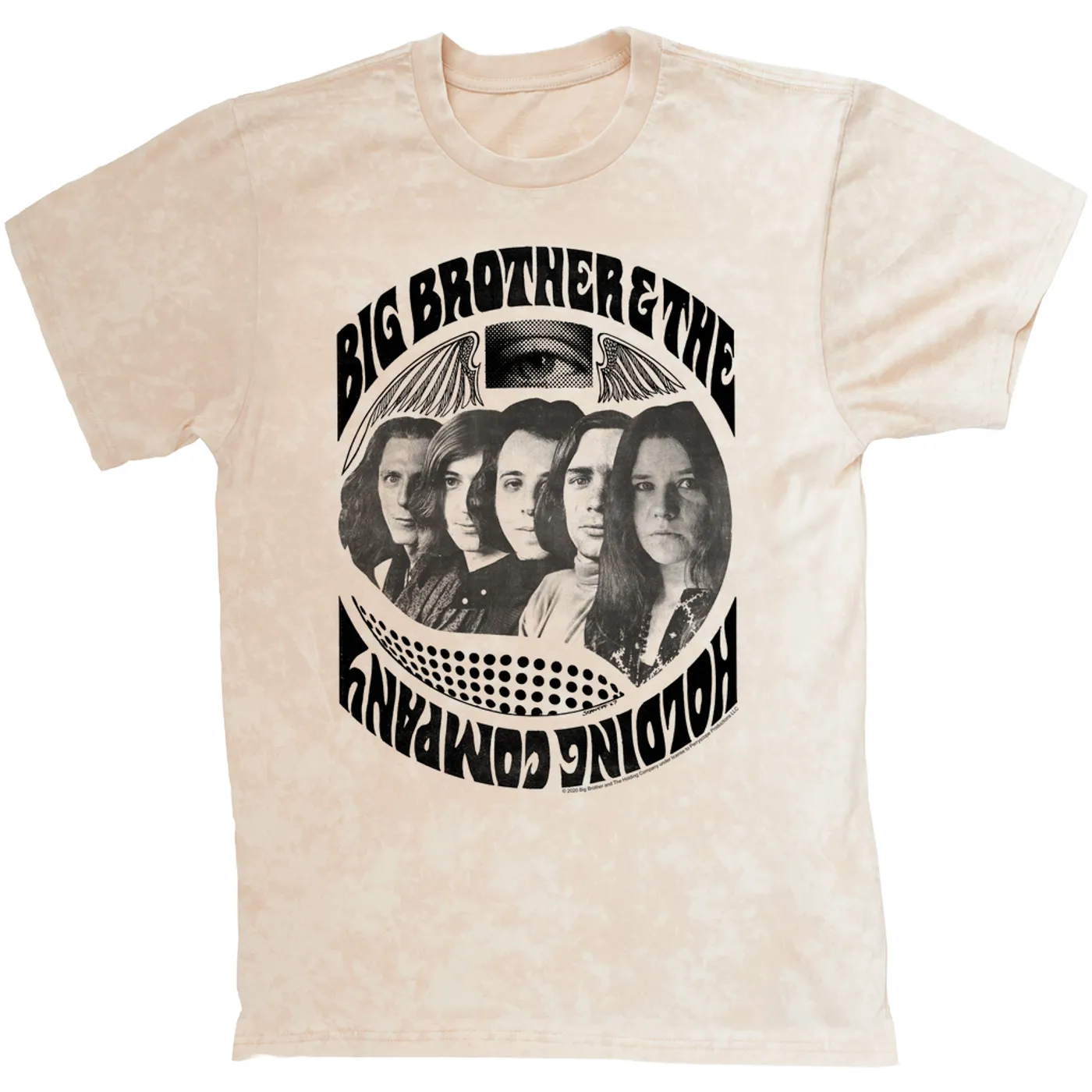 Big Brother and The Holding Co. T-shirt | Big Brother & The Holding Company Feat. Janis Joplin 1967 Poster (Merchbar Exclusive) Big Brother and The Holding Co. Mineral Wash Shirt