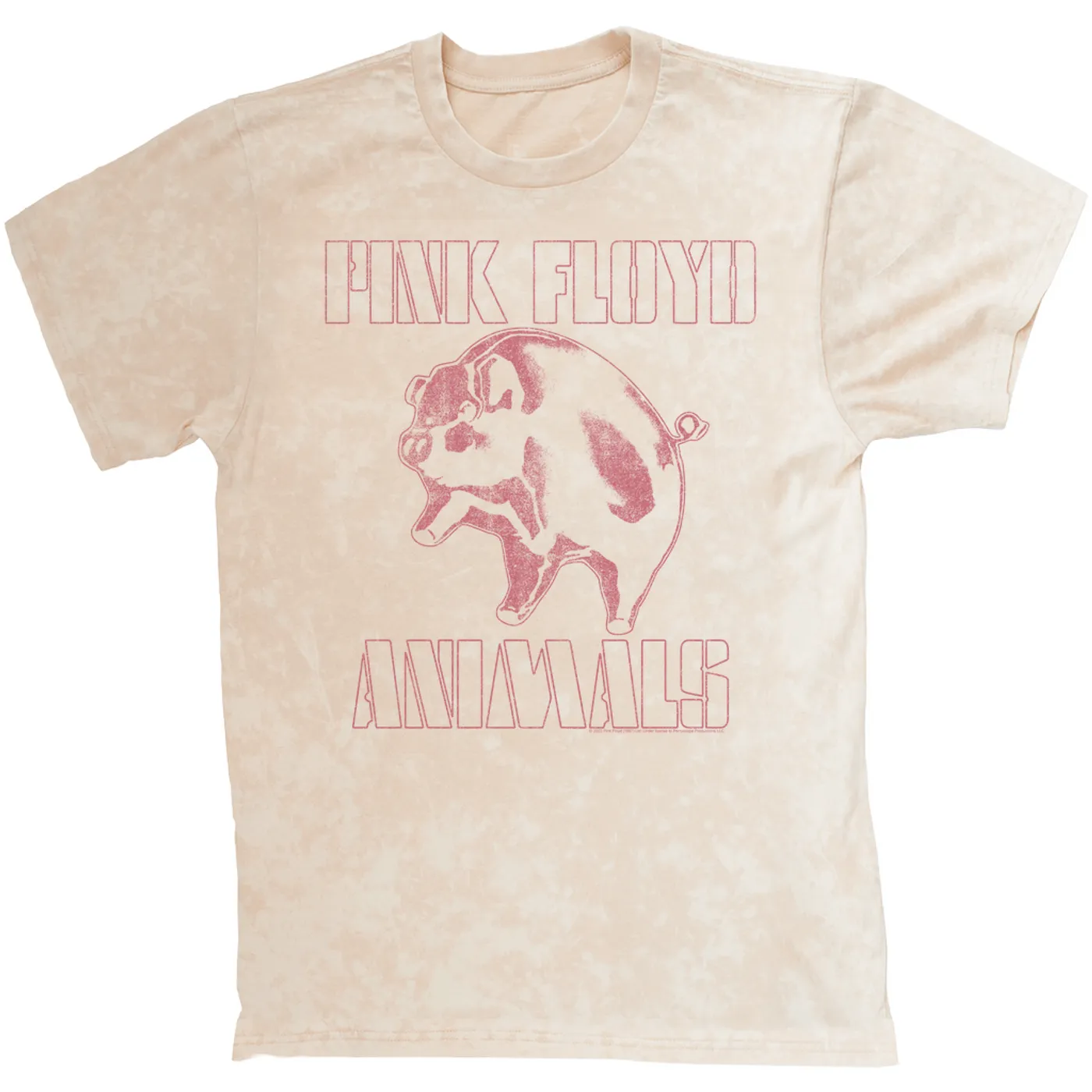 Pink Floyd T-shirt | Pink Distressed 1978 NYC In The Flesh Concert Pink Floyd Mineral Wash Shirt