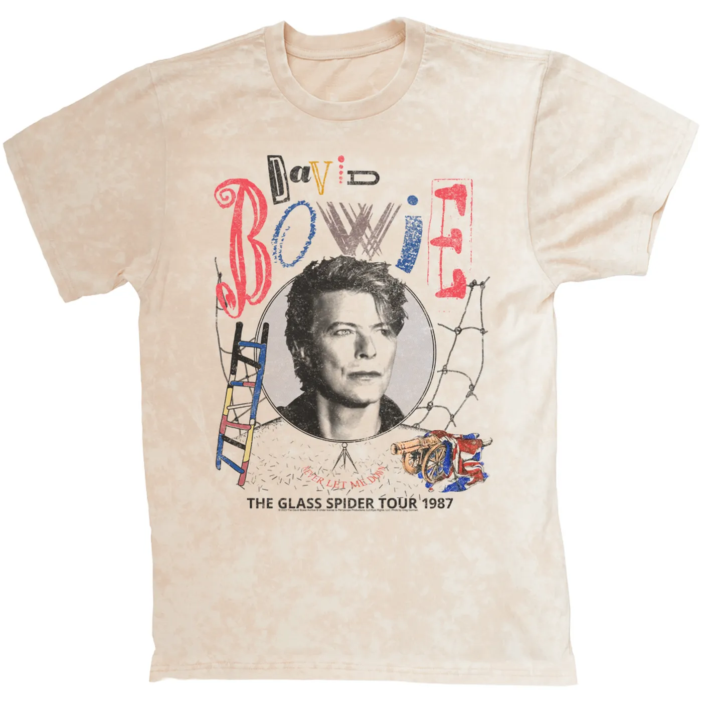 David Bowie T-shirt | Never Let Me Down The Glass Spider Tour 1987 Distressed David Bowie Mineral Wash Shirt