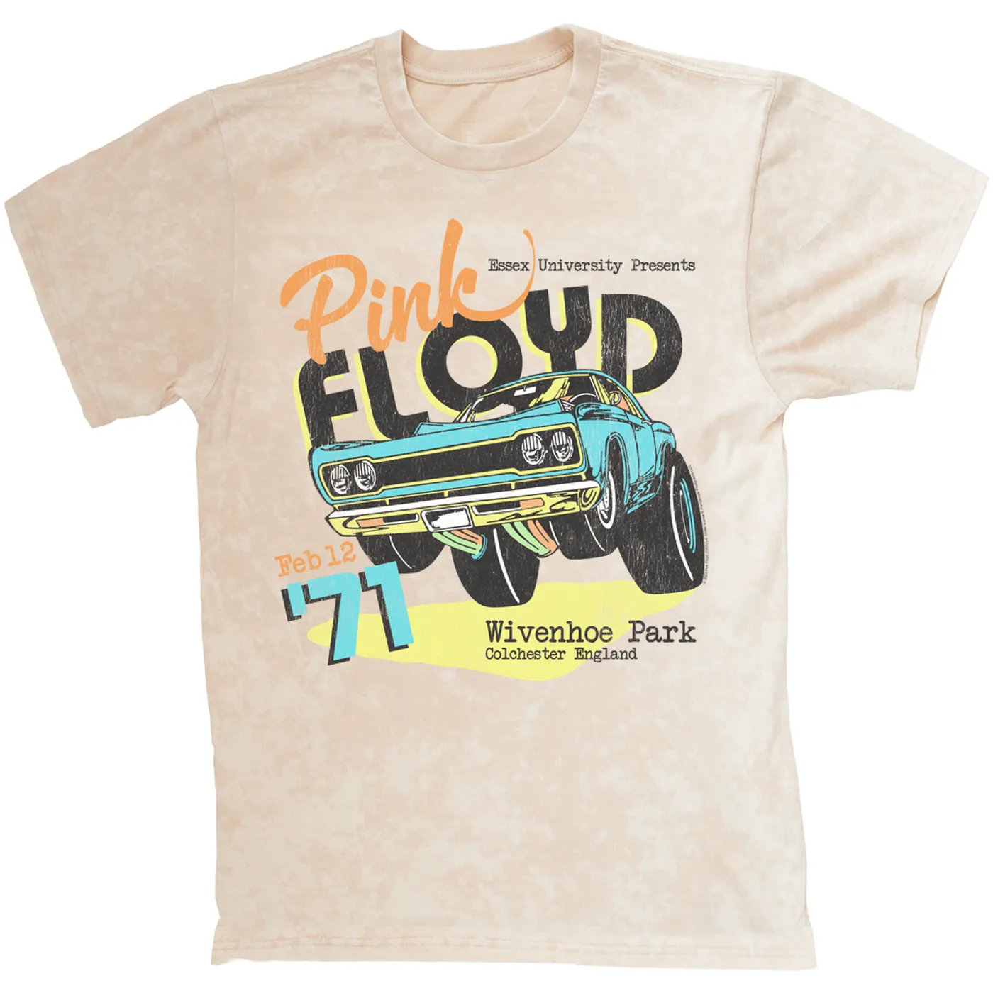 Pink Floyd T-shirt | Essex University Plymouth Roadrunner Concert Promotion Distressed Pink Floyd Mineral Wash Shirt