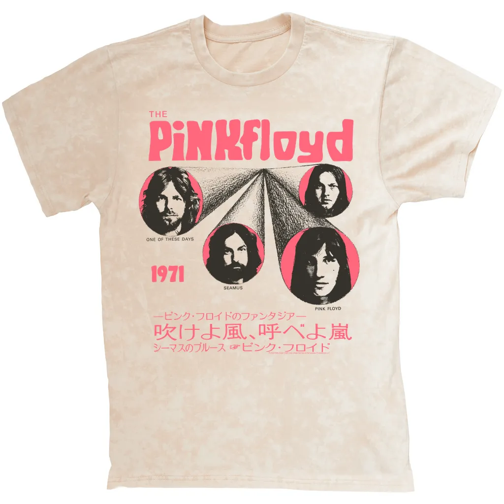 T-shirt | One Of These Days Pink Japanese Cover Design Mineral Wash Shirt