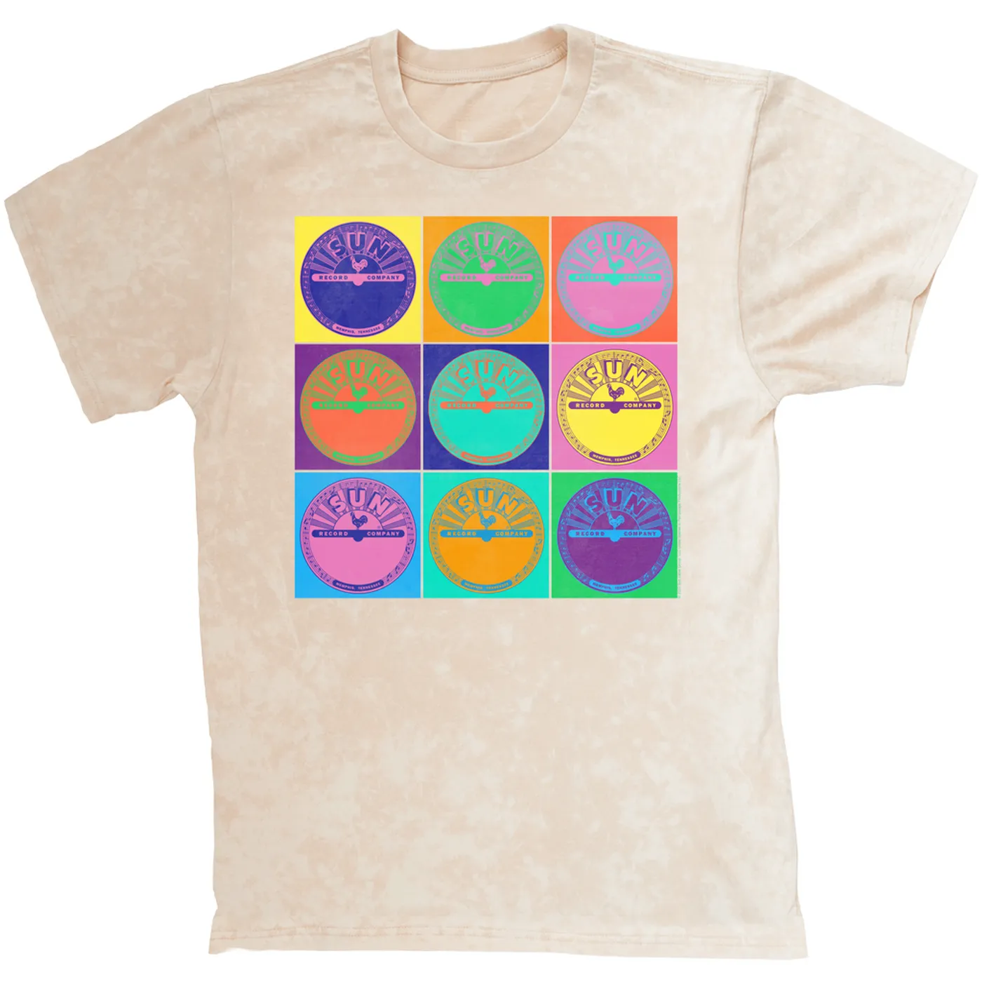 Sun Records T-shirt | Pop Art Label Sun Records Mineral Wash Shirt