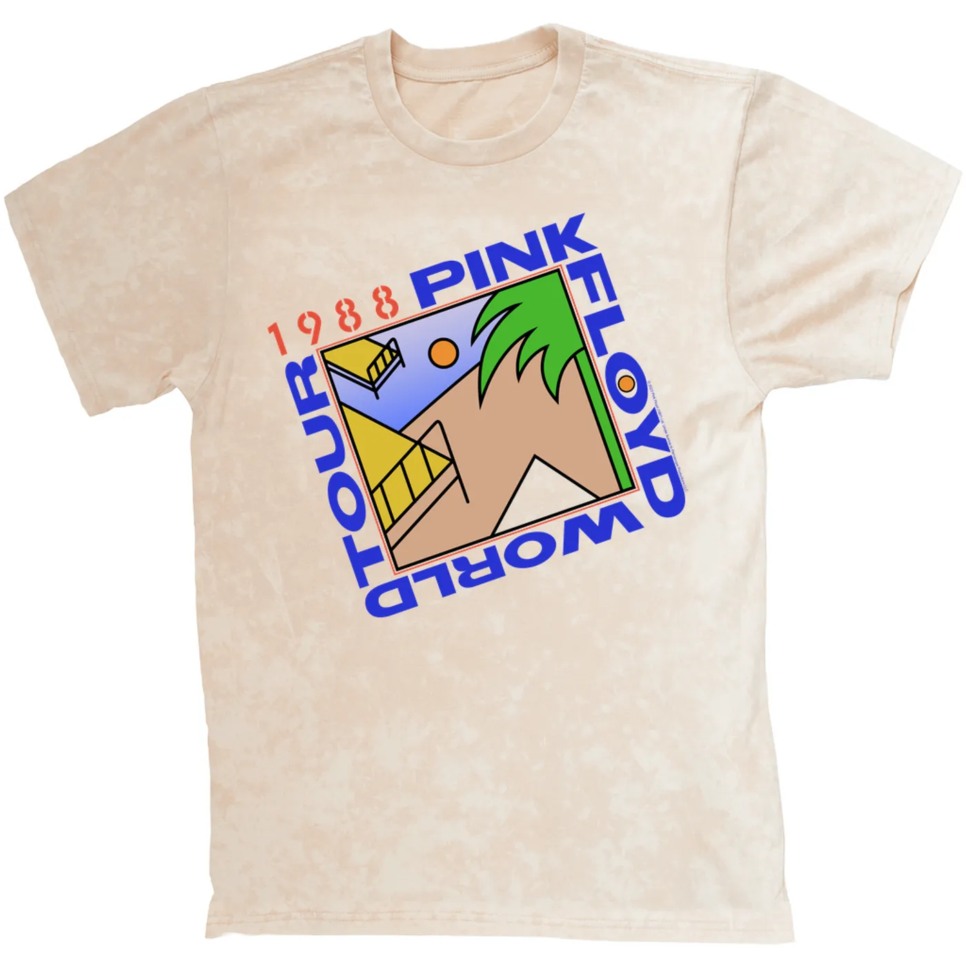 Pink Floyd T-shirt | Pink Floyd '88 World Tour Pink Floyd Mineral Wash Shirt