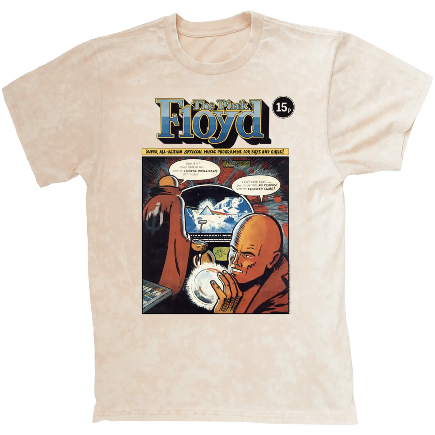 Pink Floyd T-shirt | Dark Side Of The Moon Comic Pink Floyd Mineral Wash Shirt