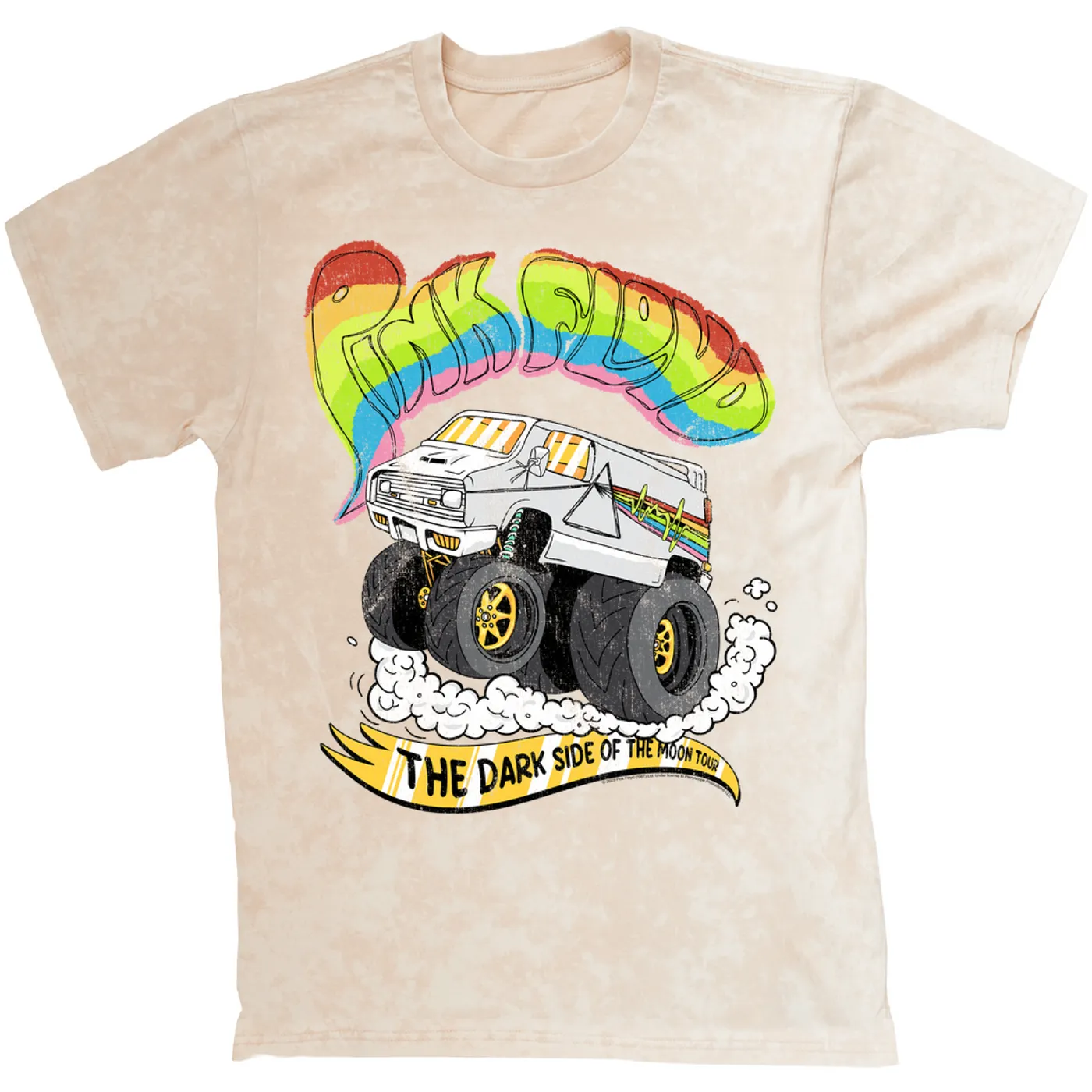 Pink Floyd T-shirt | Dark Side Of The Moon Tour Road Trip (Merchbar Exclusive) Pink Floyd Mineral Wash Shirt