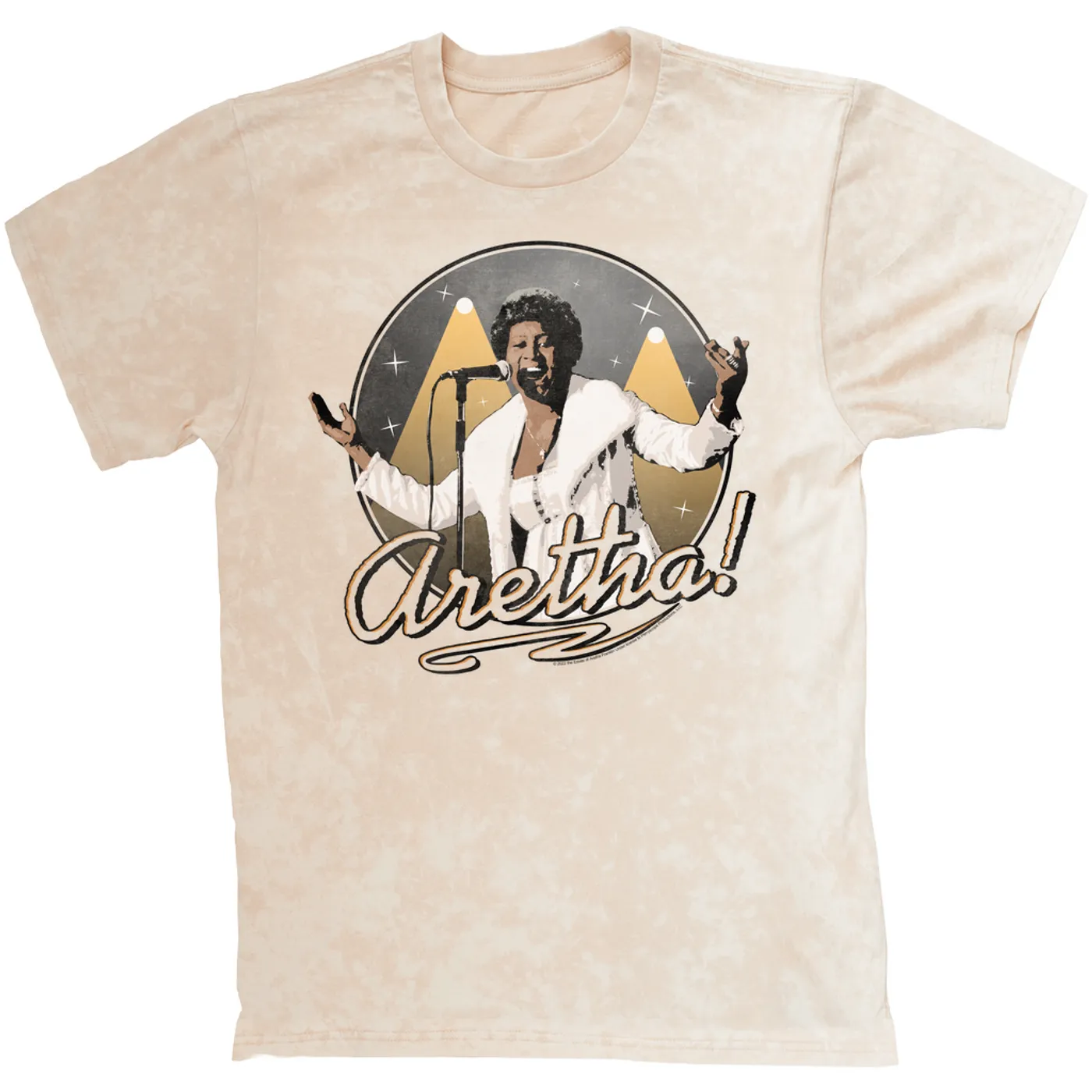 Aretha Franklin T-shirt | In The Spot Light Distressed Aretha Franklin Mineral Wash Shirt