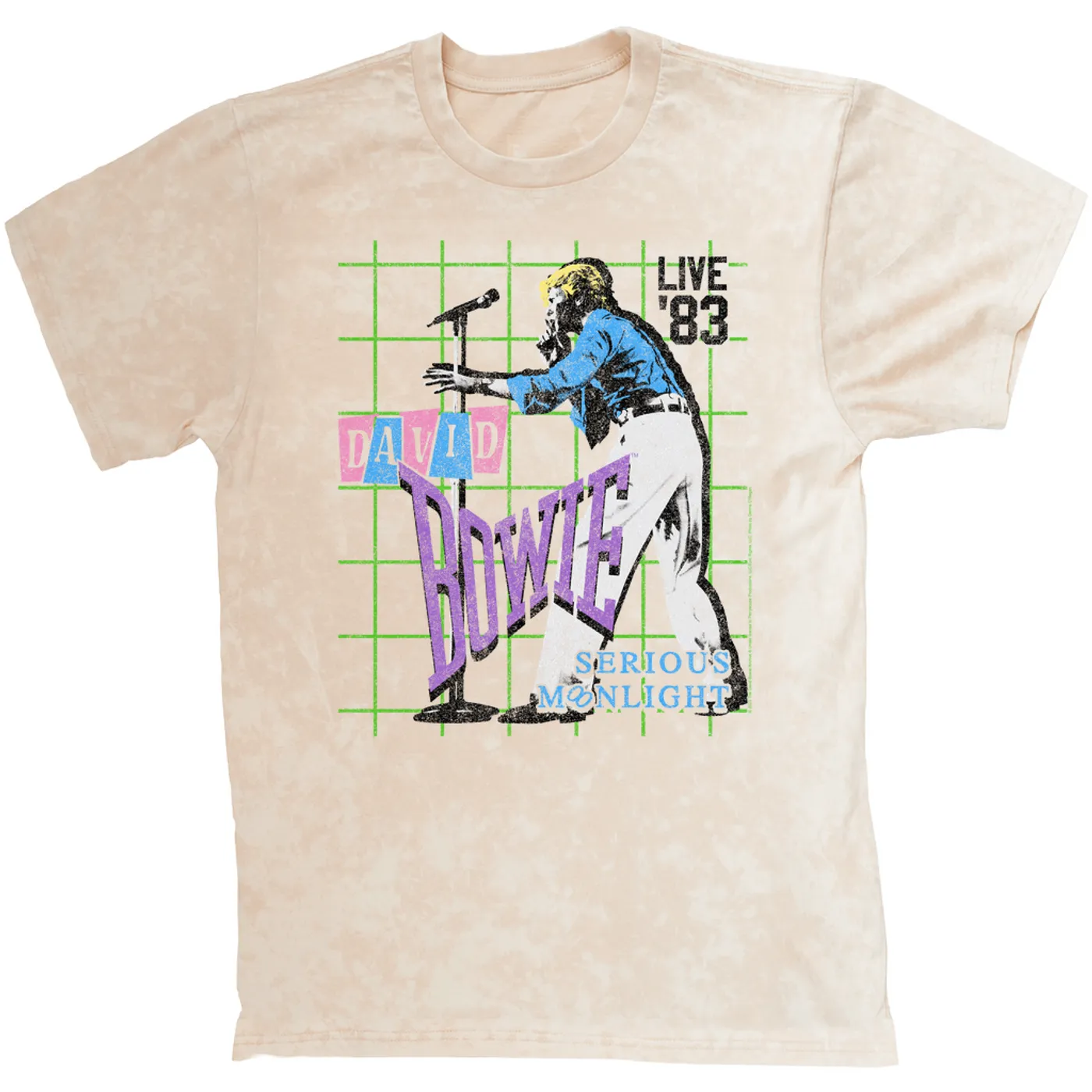 David Bowie T-shirt | LIVE In 1983 Serious Moonlight (Merchbar Exclusive) David Bowie Mineral Wash Shirt