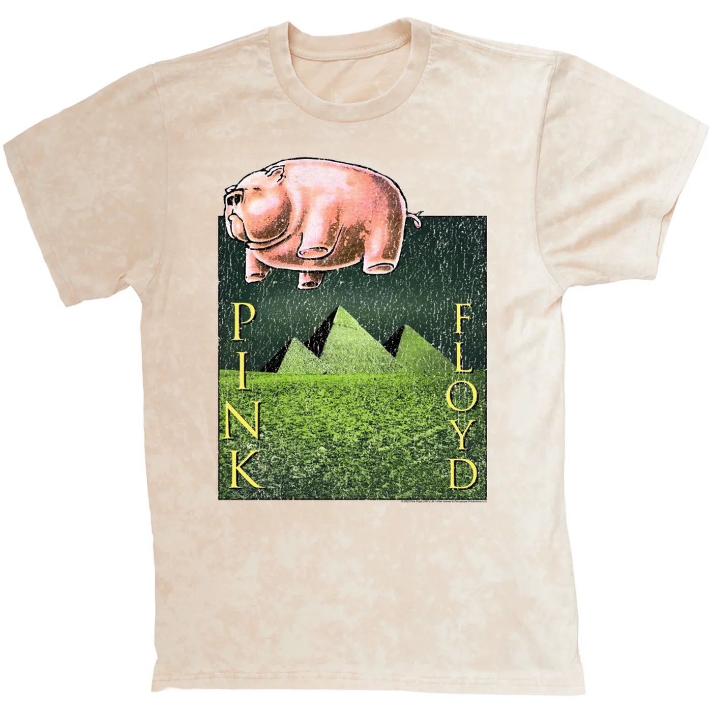 Pink Floyd T-shirt | Animals Meets The Pyramids Distressed Pink Floyd Mineral Wash Shirt
