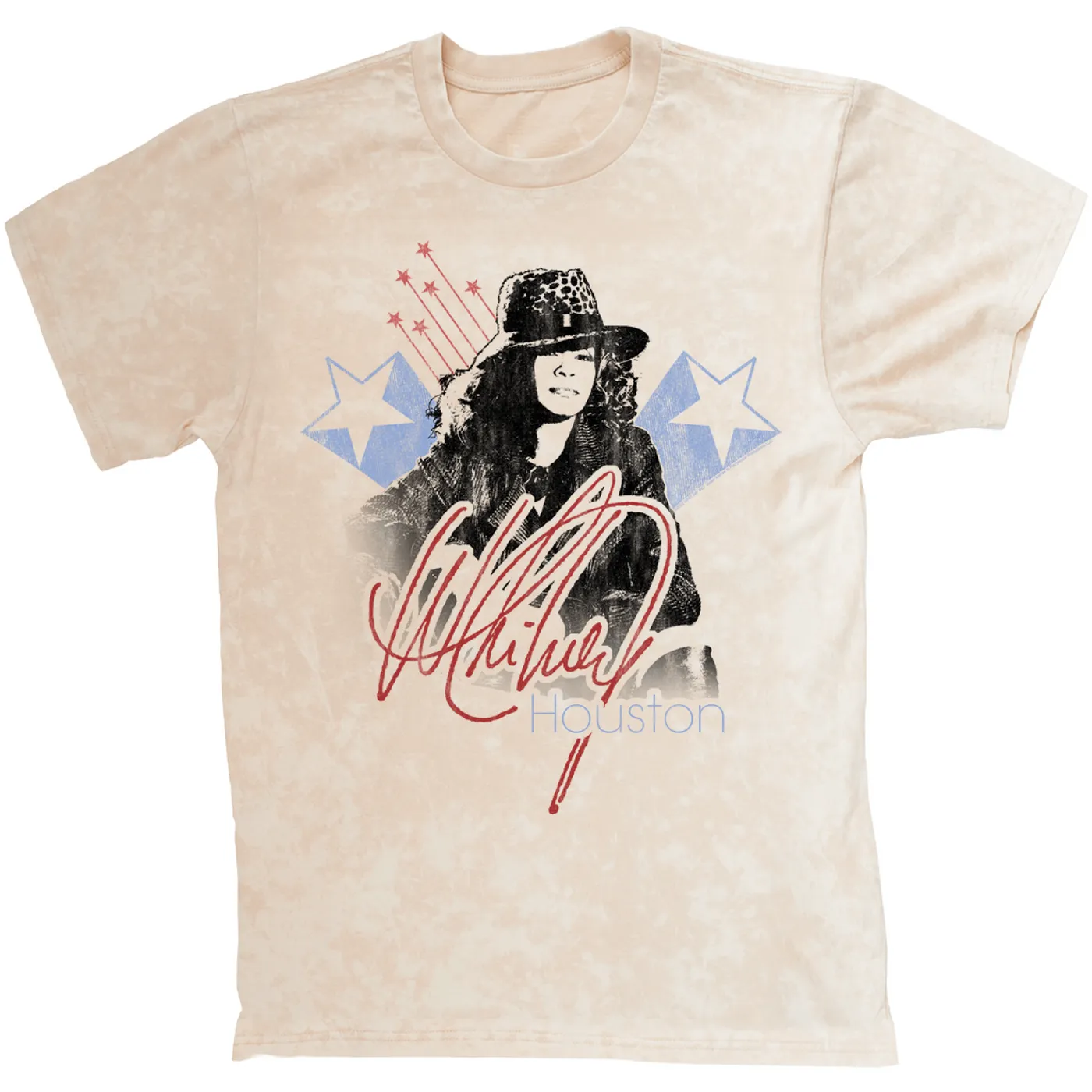 Whitney Houston T-shirt | Shooting Stars Image Whitney Houston Mineral Wash Shirt