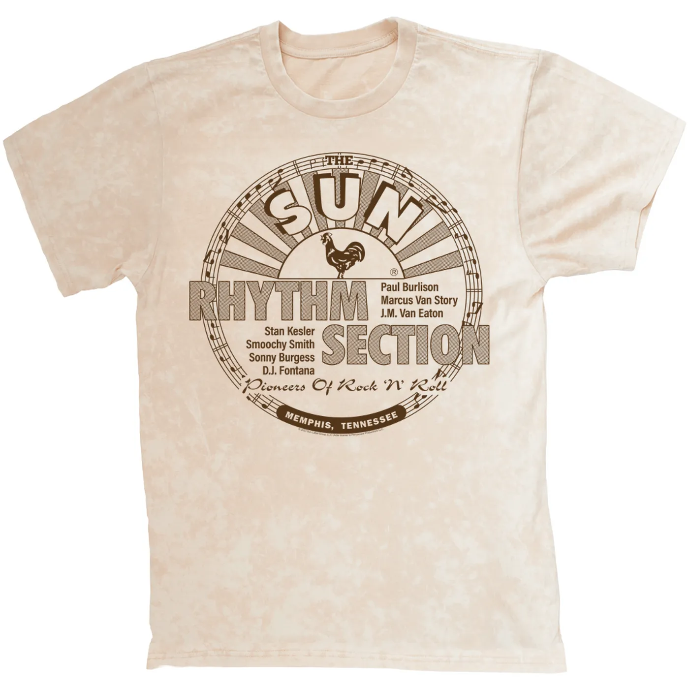 Sun Records T-shirt | Rhythm Selection Pioneers Of Rock N' Roll Sun Records Mineral Wash Shirt