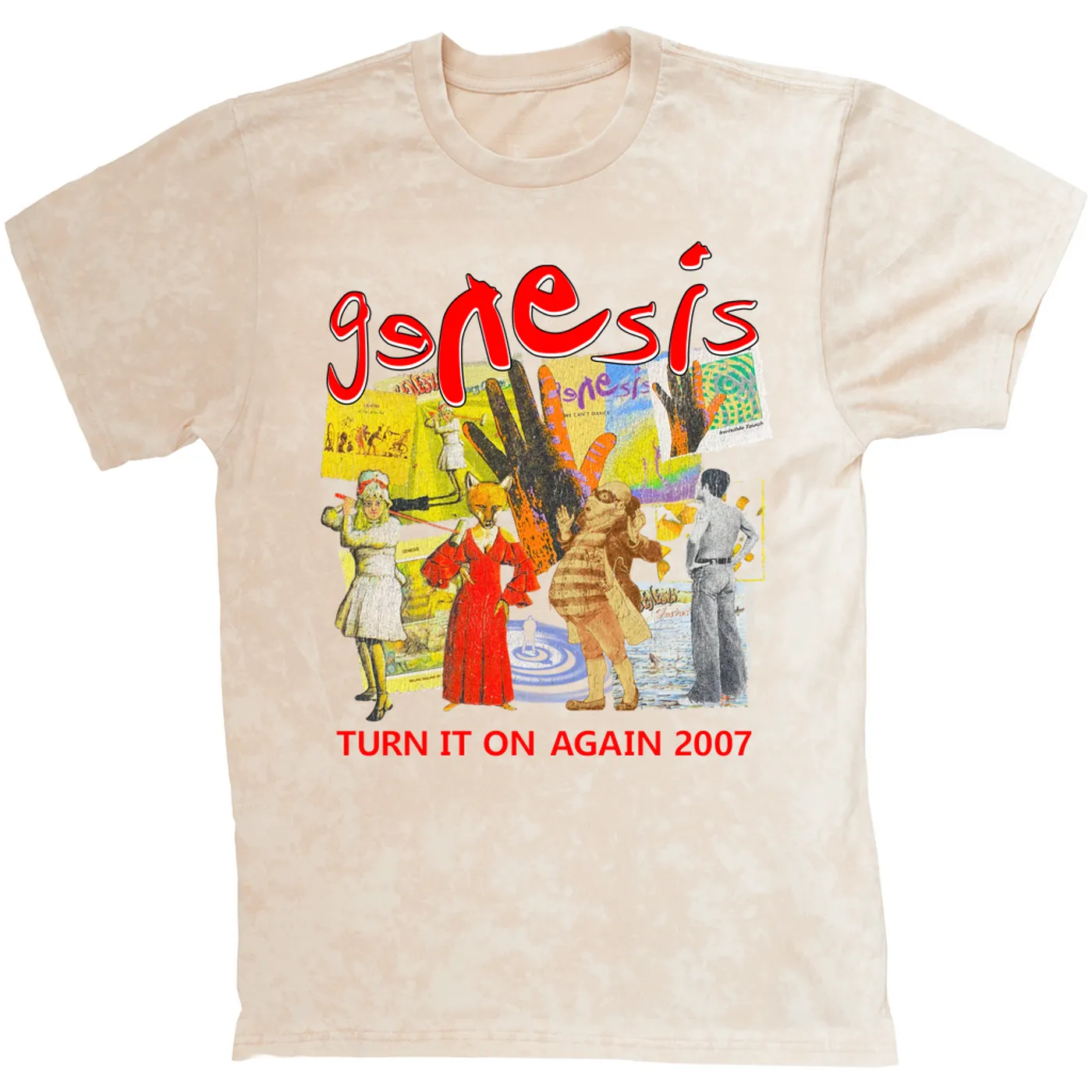 Genesis T-shirt | Turn It On Again Tour 2007 Genesis Mineral Wash Shirt