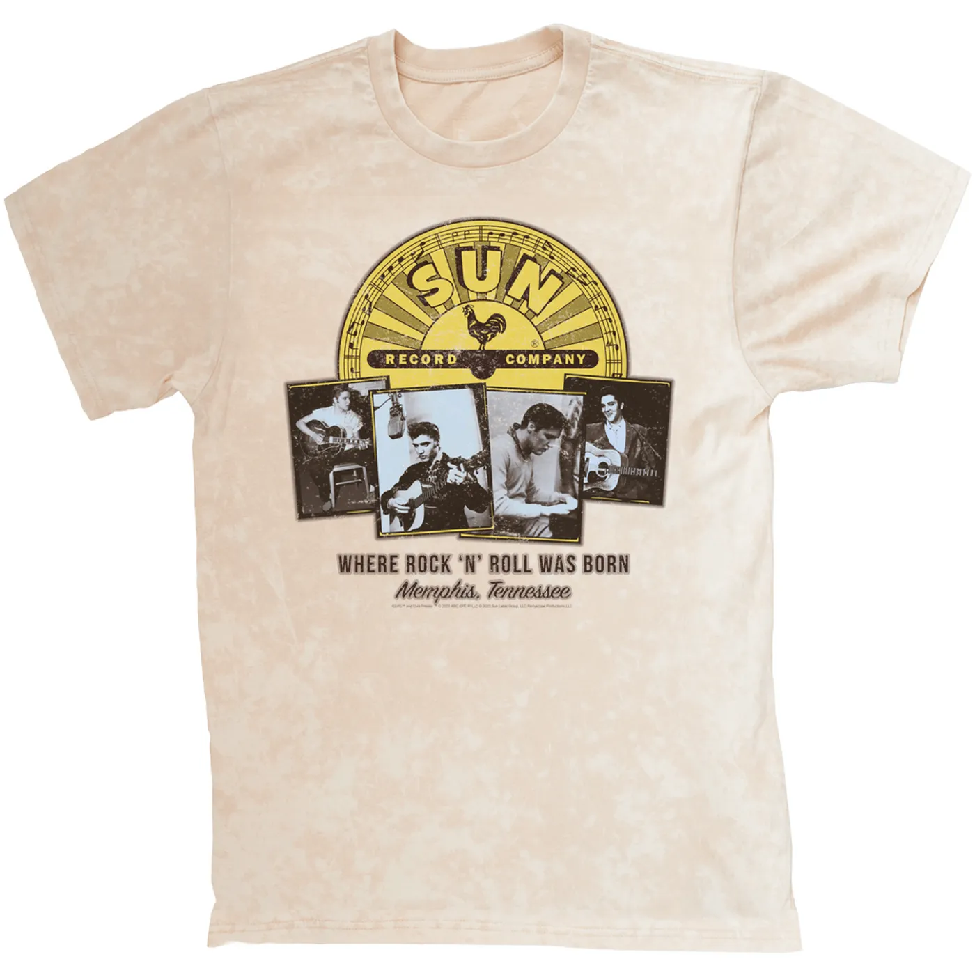 Sun Records T-shirt | In Studio Photo Collage Sun Records Mineral Wash Shirt