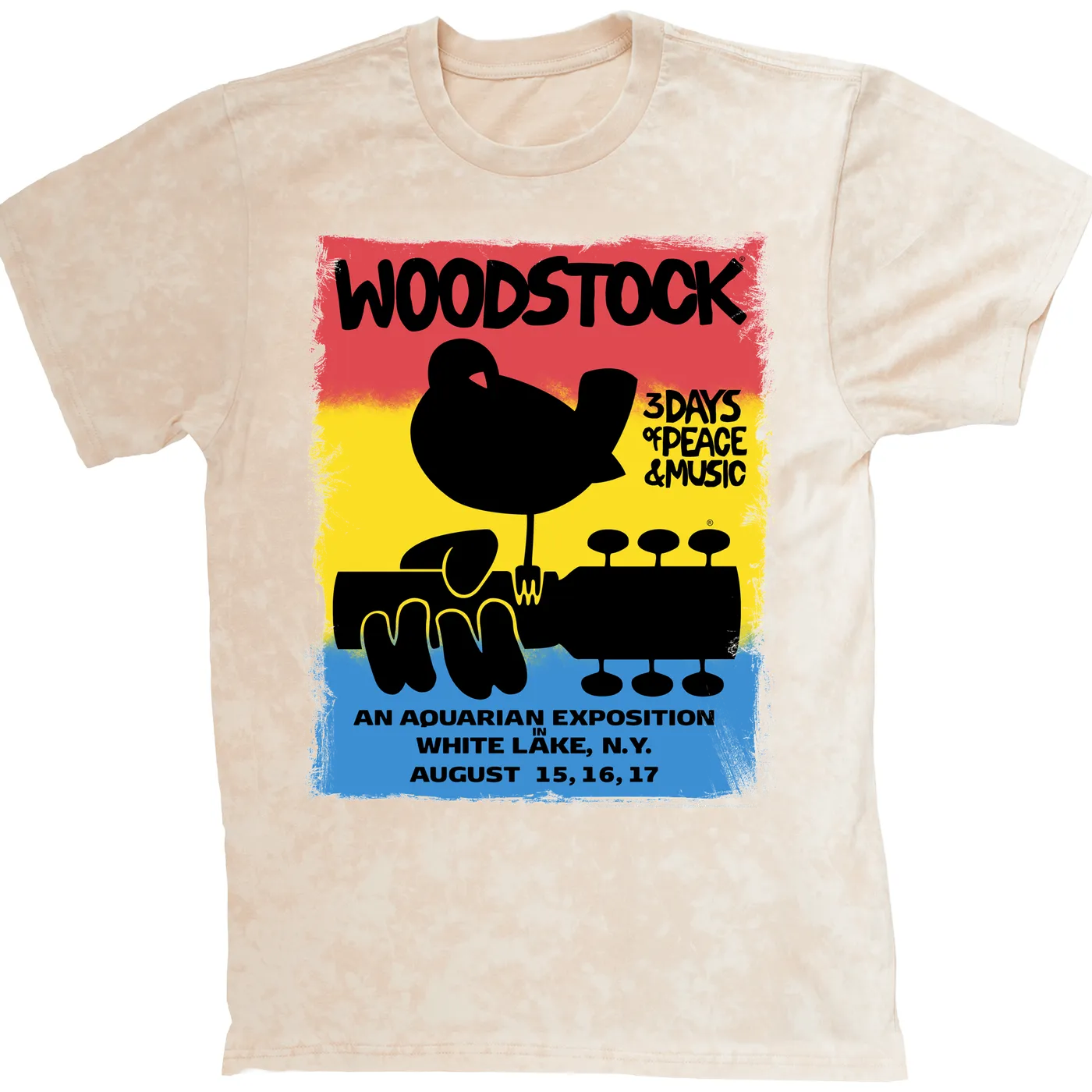 Woodstock T-shirt | Colorful Ombre Festival Poster Image Woodstock Mineral Wash Shirt