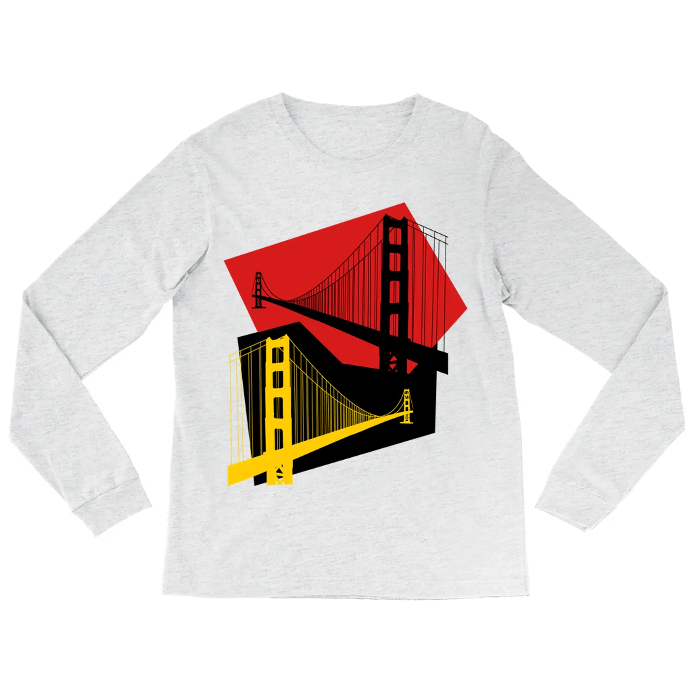 Merchbar Famous Landmarks Long Sleeve Shirt | Golden Gate Bridge Abstract Merchbar Famous Landmarks Shirt