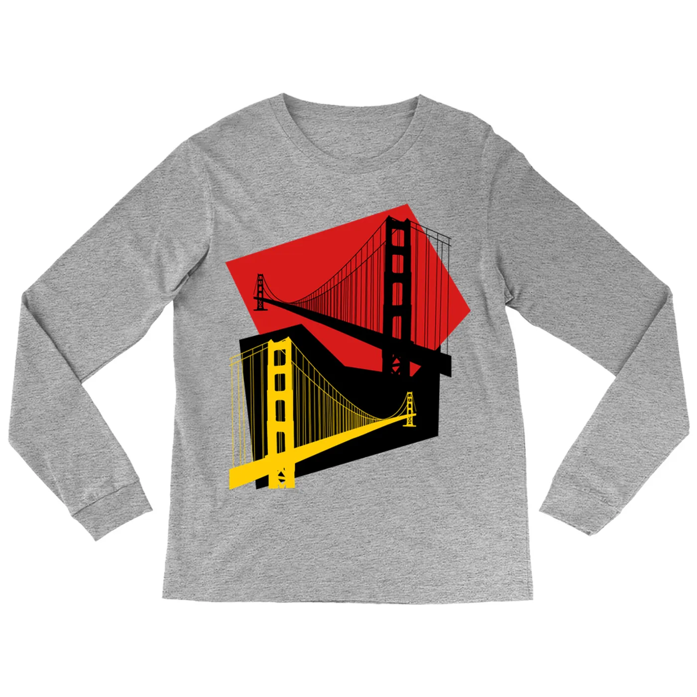 Merchbar Famous Landmarks Long Sleeve Shirt | Golden Gate Bridge Abstract Merchbar Famous Landmarks Shirt