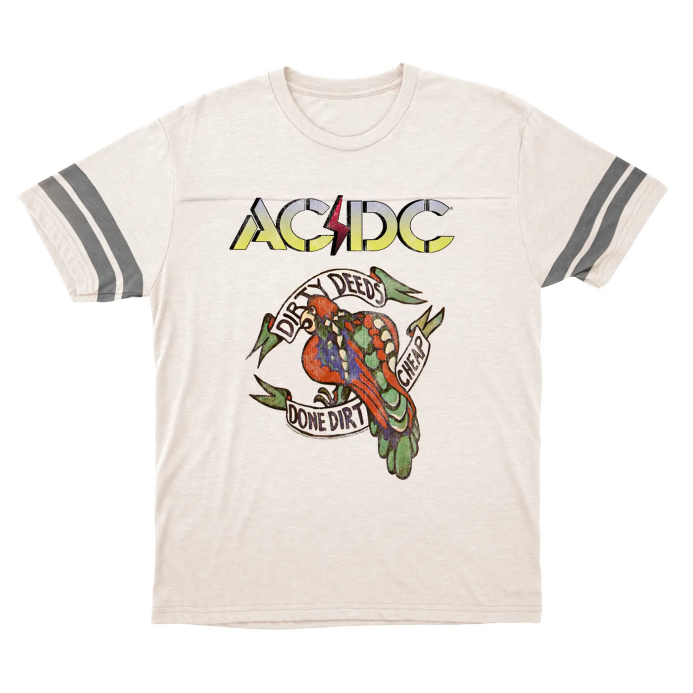 AC/DC T-Shirt | Dirty Deeds Done Dirt Cheap Tattoo Design (Merchbar Exclusive) ACDC Football Shirt