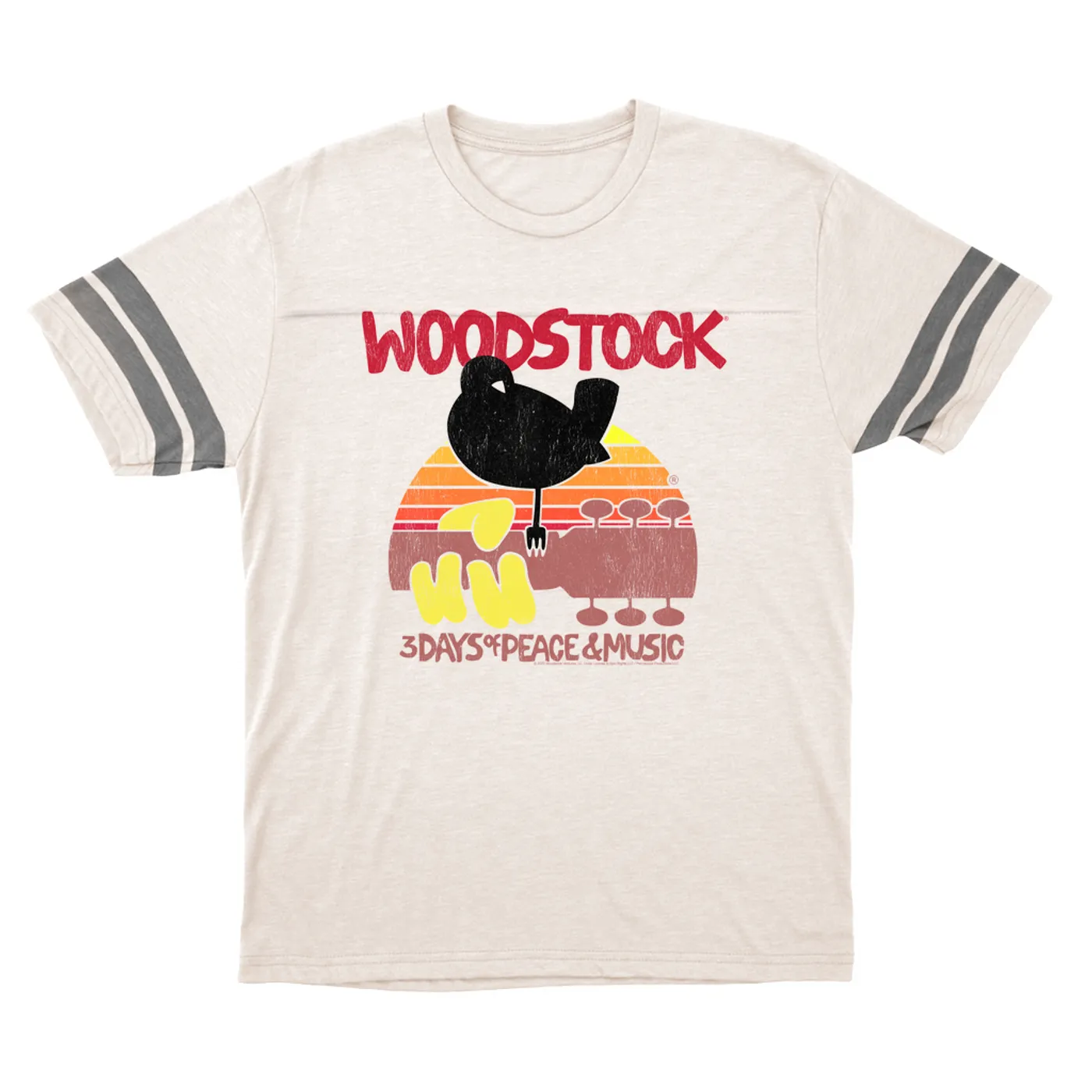 Woodstock T-Shirt | Bird And Guitar Woodstock Sunset (Merchbar Exclusive) Woodstock Football Shirt