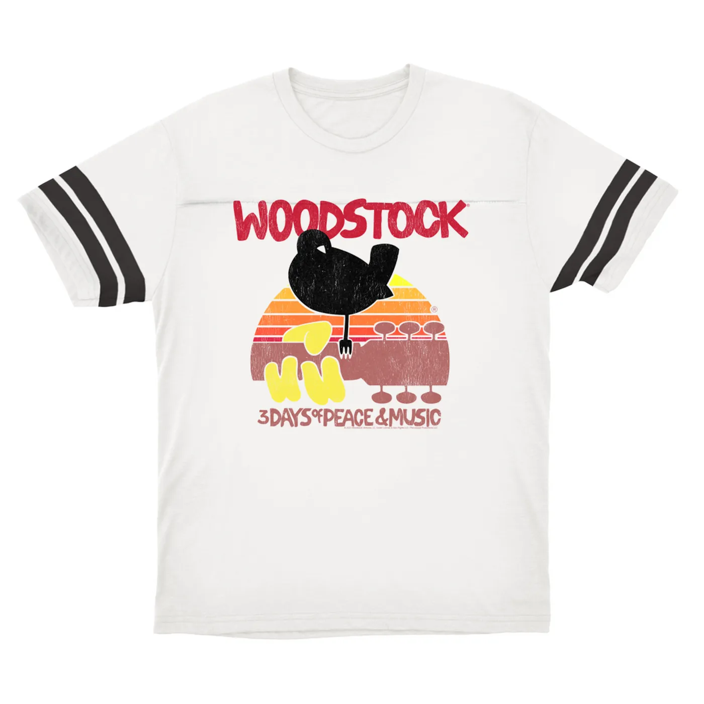 Woodstock T-Shirt | Bird And Guitar Woodstock Sunset (Merchbar Exclusive) Woodstock Football Shirt