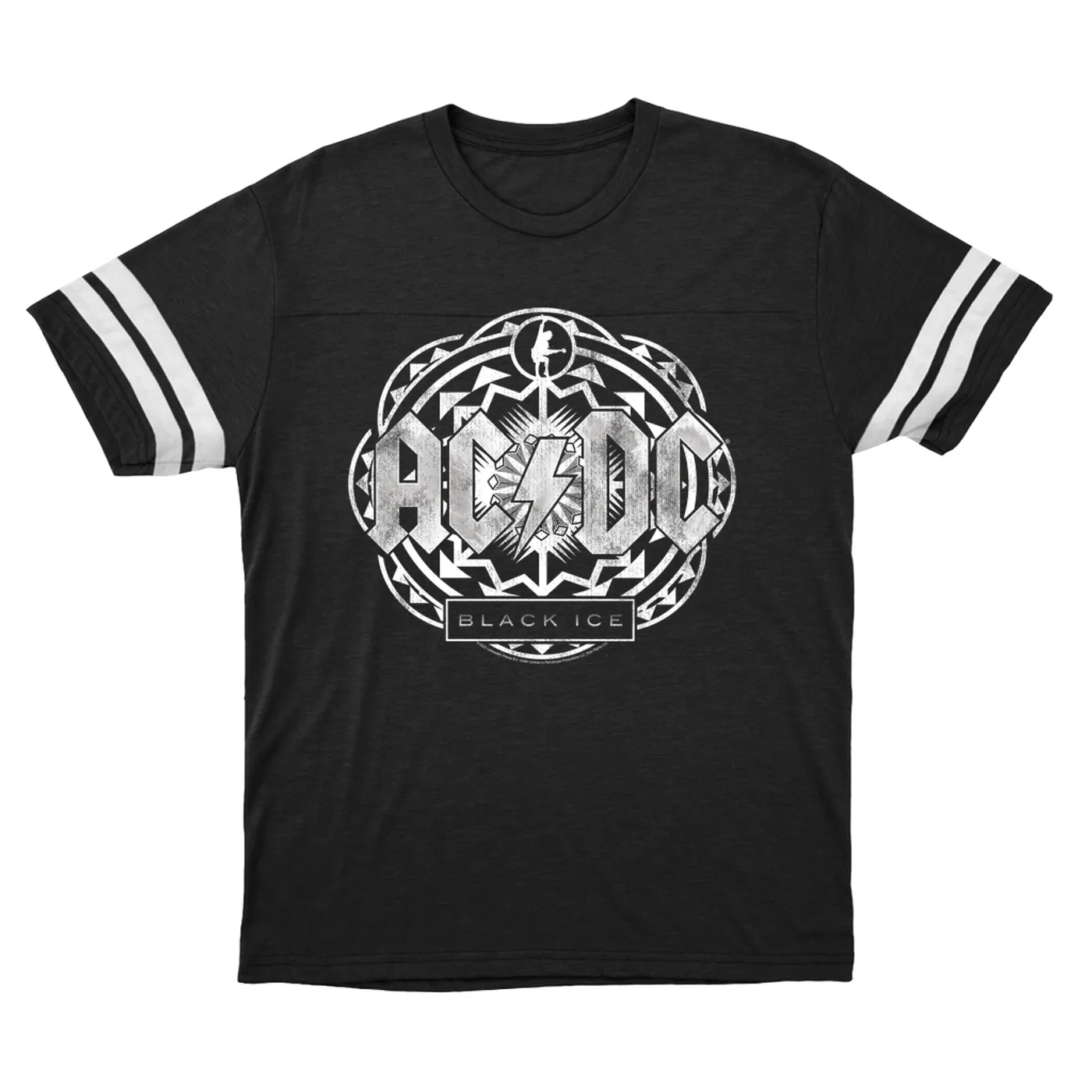 AC/DC T-Shirt | Black Ice Tribal Grey Design ACDC Football Shirt