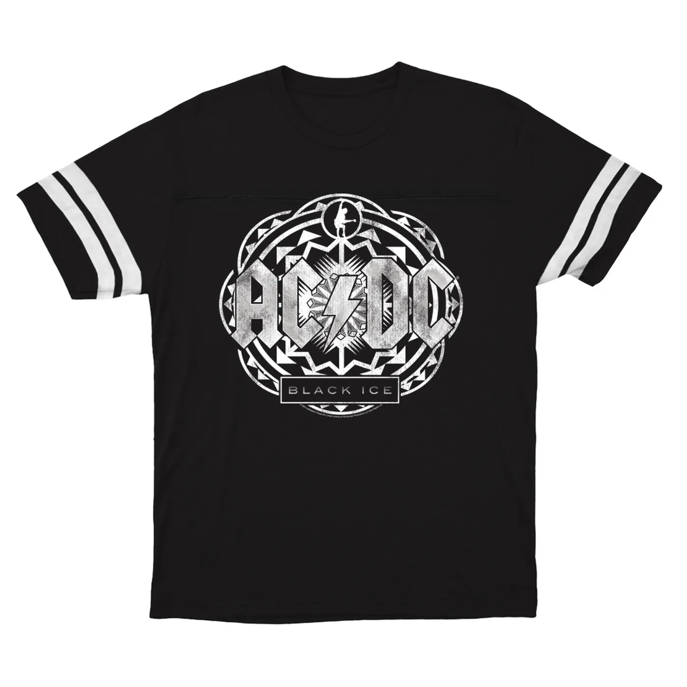 AC/DC T-Shirt | Black Ice Tribal Grey Design ACDC Football Shirt