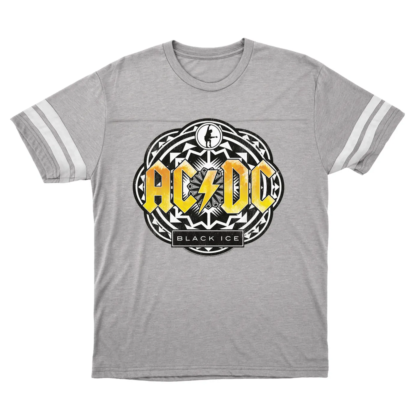 AC/DC T-Shirt | Black Ice Tribal Yellow Design ACDC Football Shirt