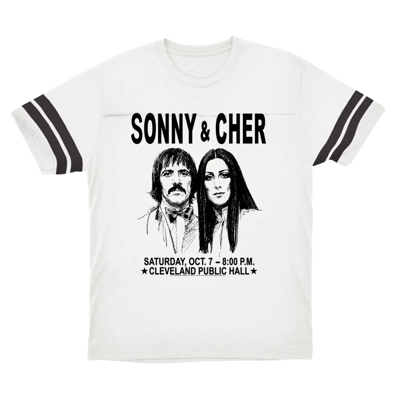 Sonny & Cher T-Shirt | Cleveland Hall Concert Poster (Merchbar Exclusive) Football Shirt