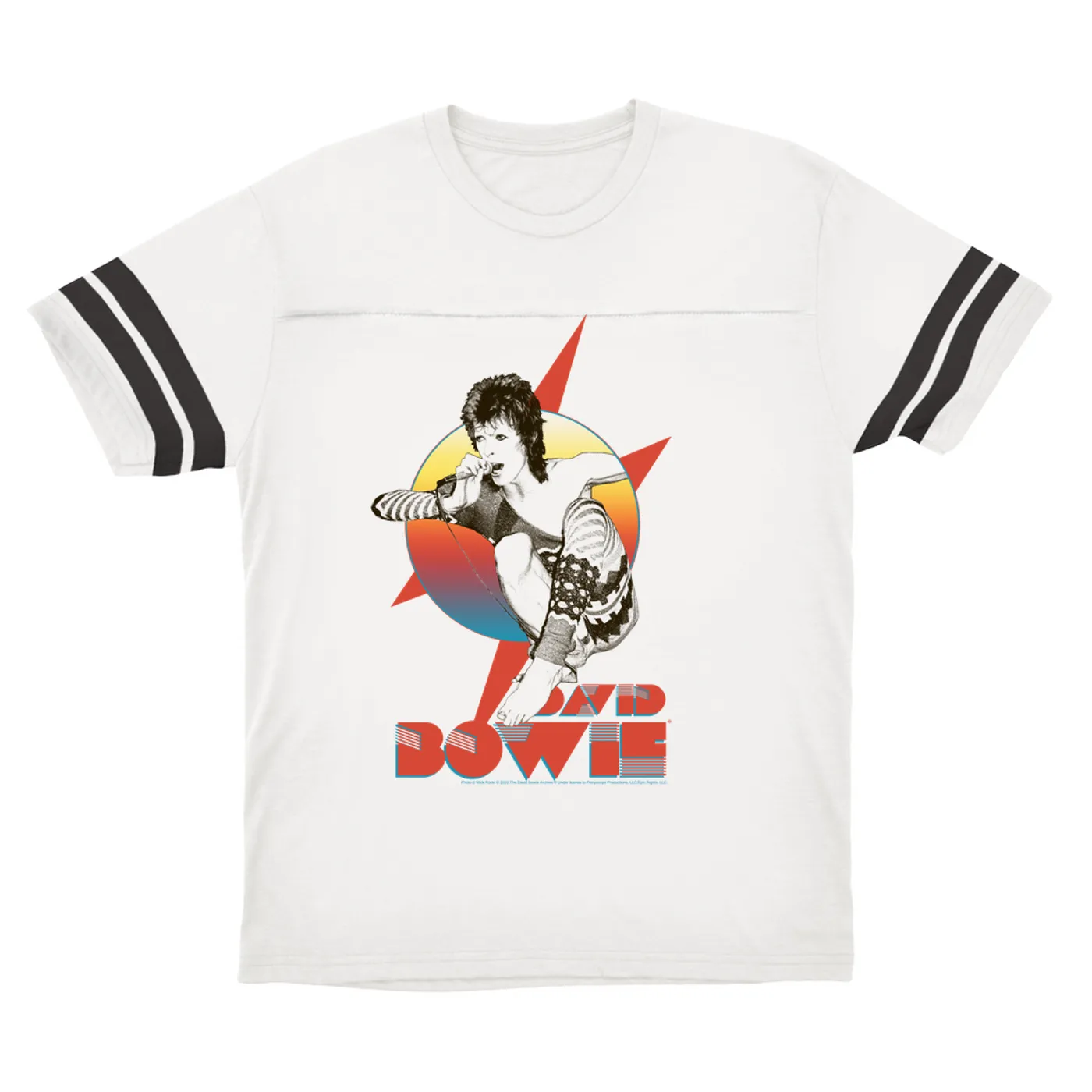 David Bowie T-Shirt | Bowie Performing Colorful Design David Bowie Football Shirt