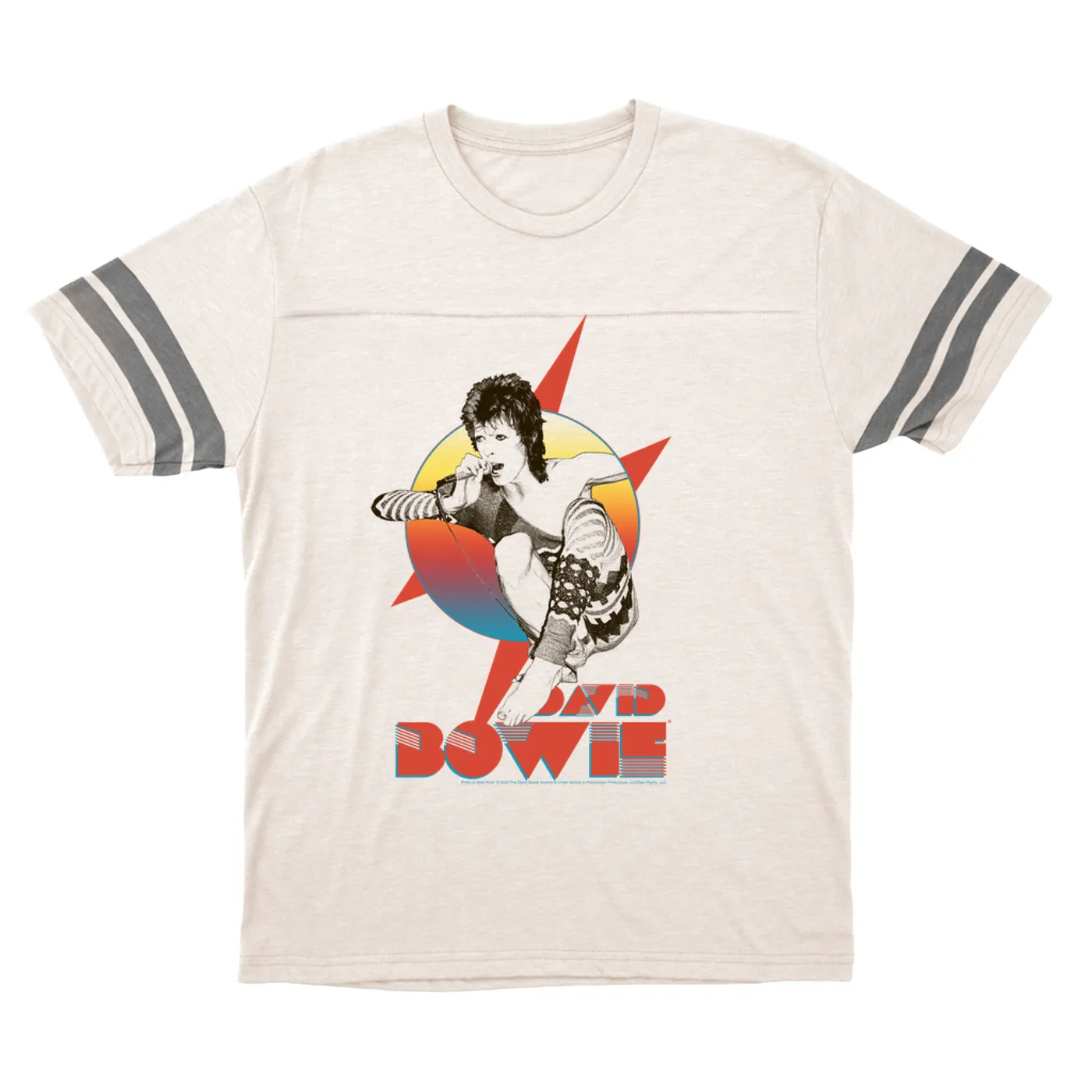 David Bowie T-Shirt | Bowie Performing Colorful Design David Bowie Football Shirt